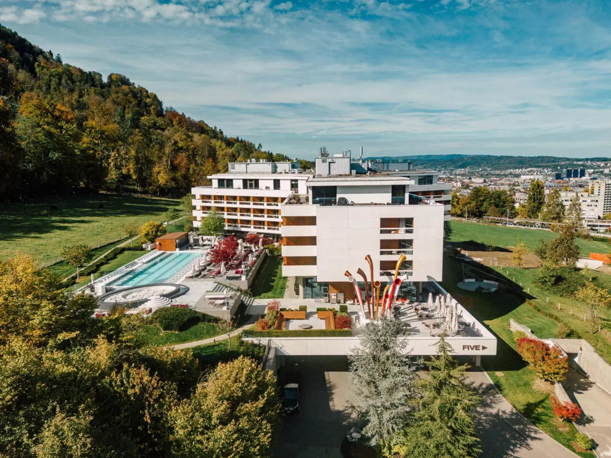 Property building, Bird's-eye View in FIVE Zurich - Luxury City Resort