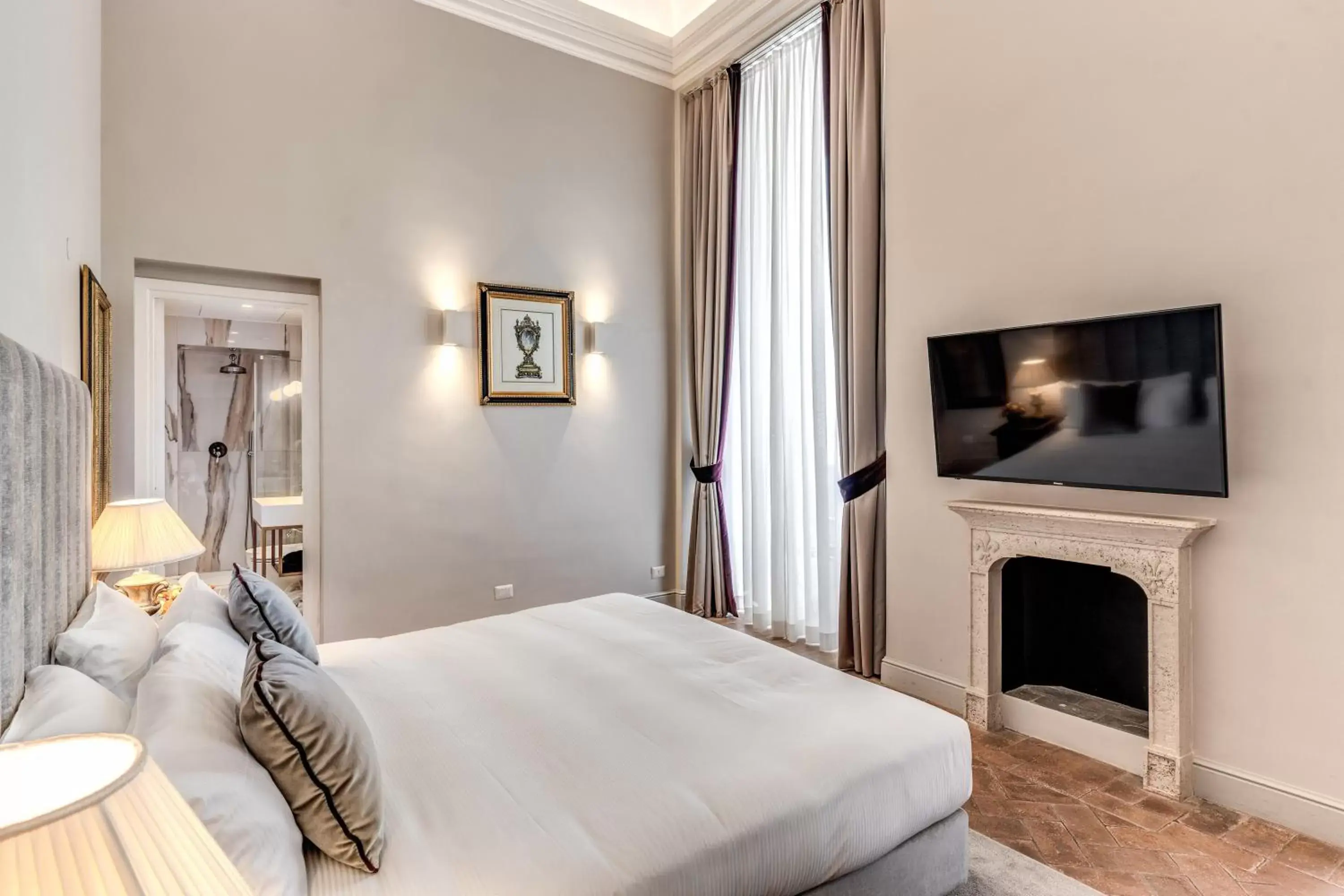 Bedroom, Bed in Eitch Borromini Palazzo Pamphilj