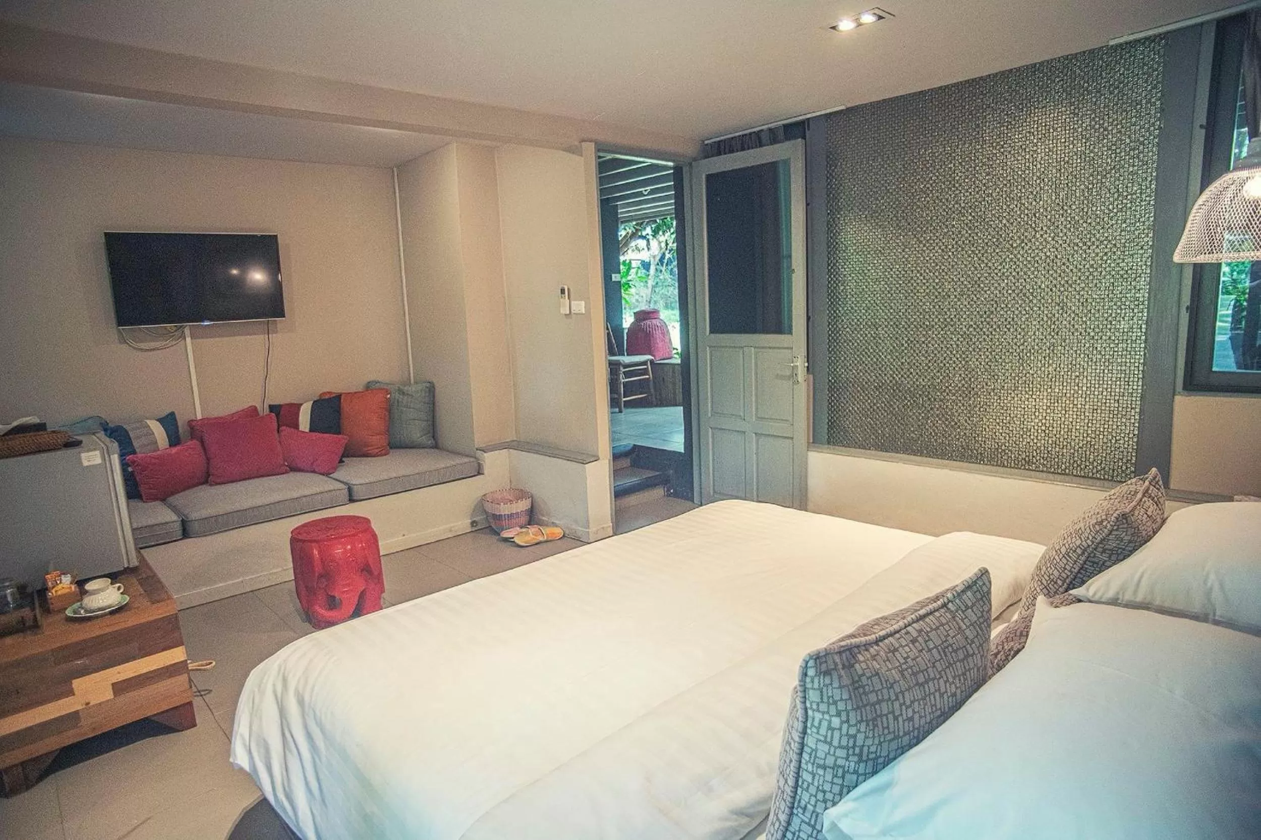 TV and multimedia, Bed in Baan Suan Residence เฮือนพักบ้านสวน