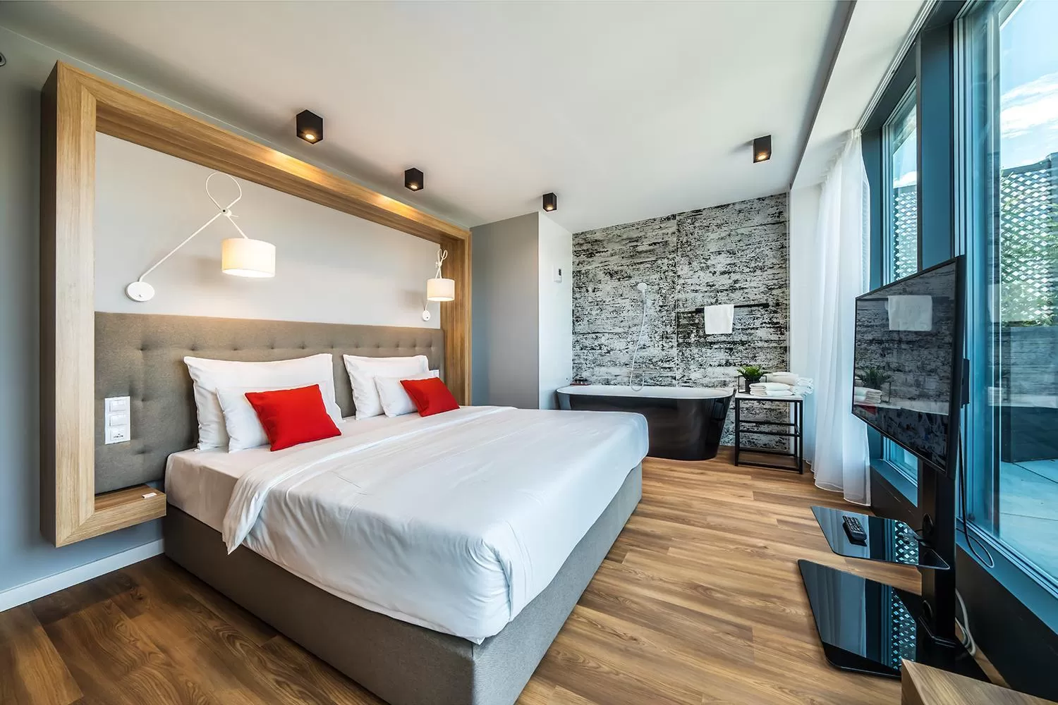 Balcony/Terrace, Bed in Up Hotel Budapest