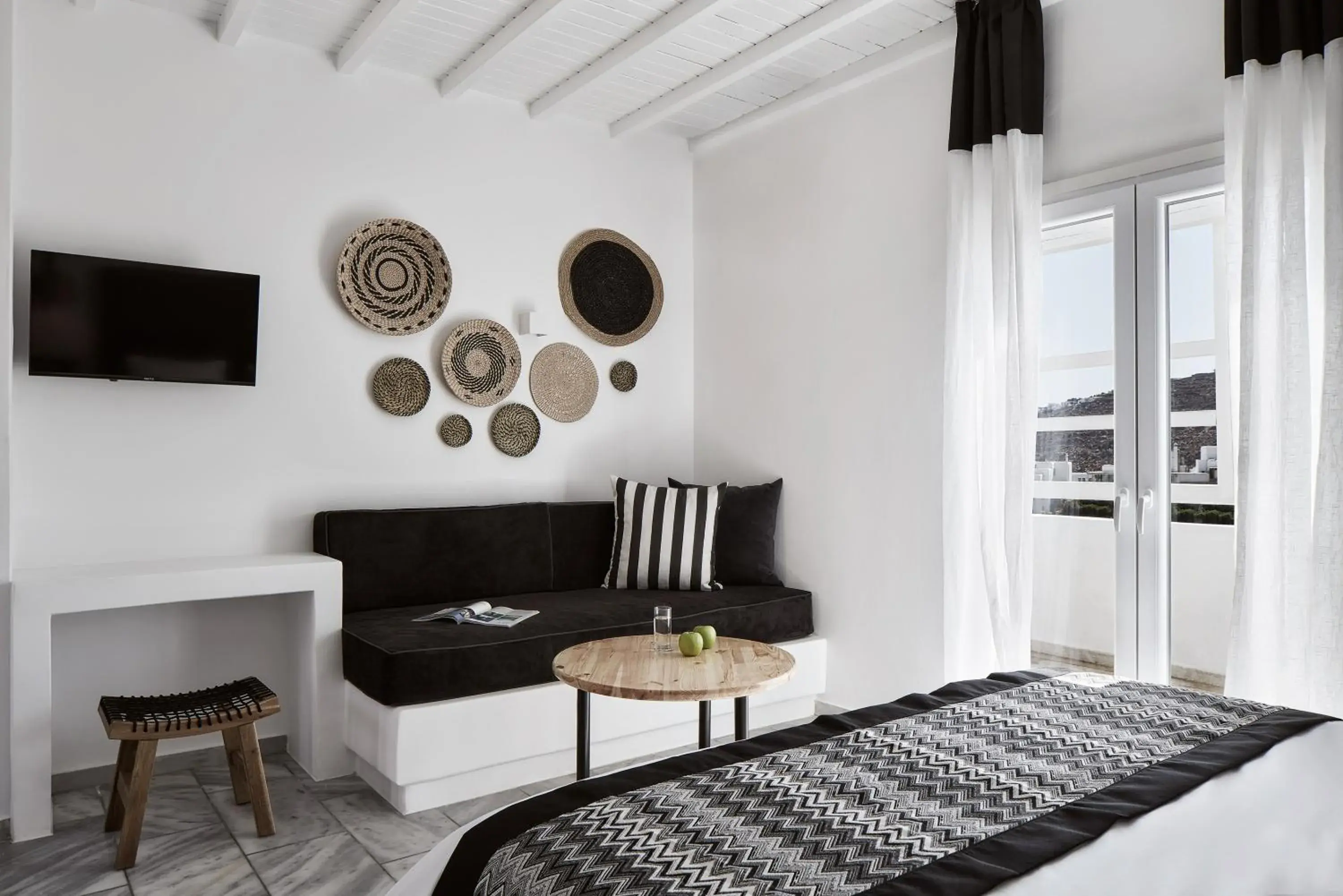 Bedroom, Seating Area in Mr & Mrs White Mykonos