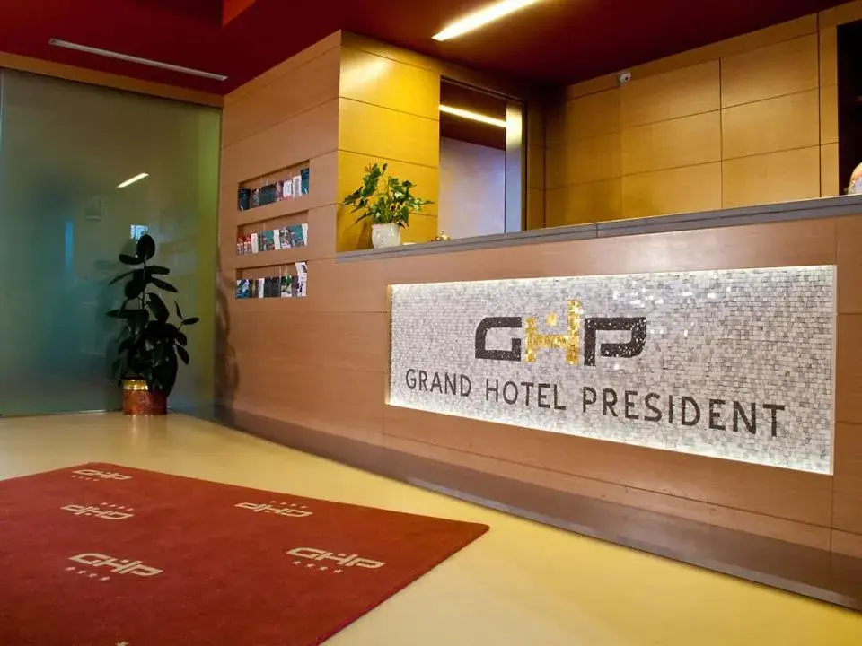 Lobby or reception, Property Logo/Sign in Grand Hotel President