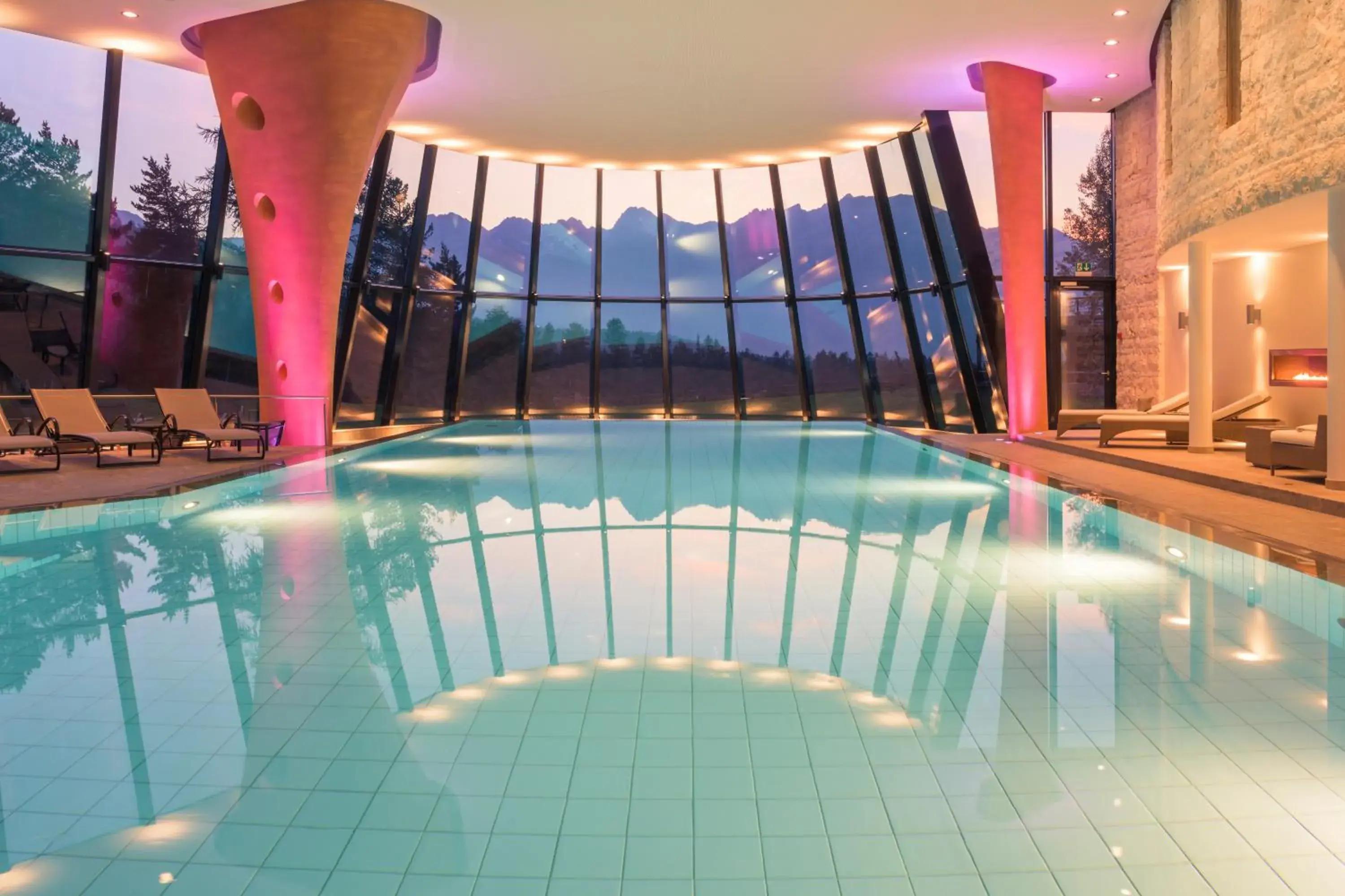 Mountain view, Swimming Pool in Grand Hotel Kronenhof