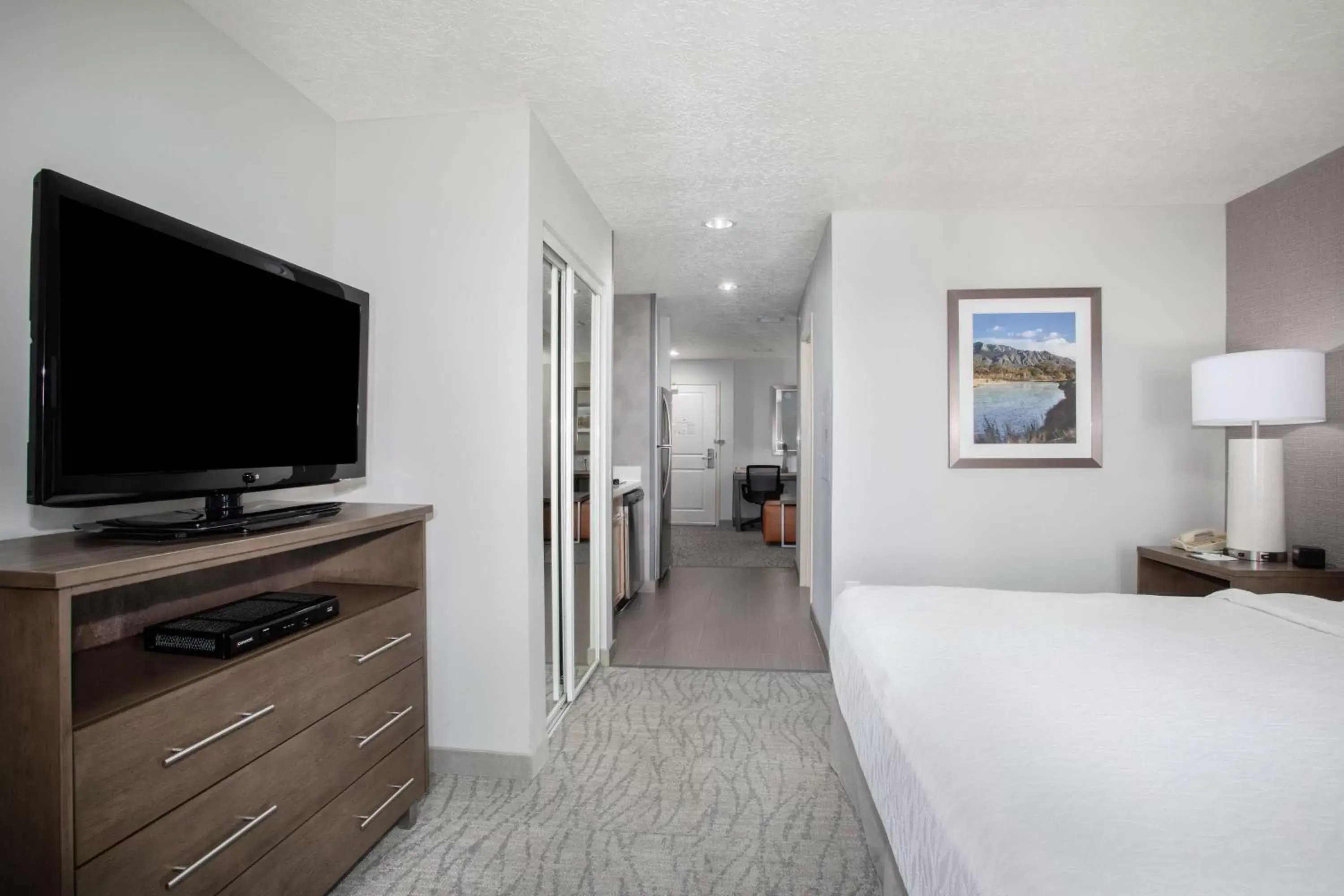 Bedroom, TV/Entertainment Center in Homewood Suites by Hilton Albuquerque-Journal Center