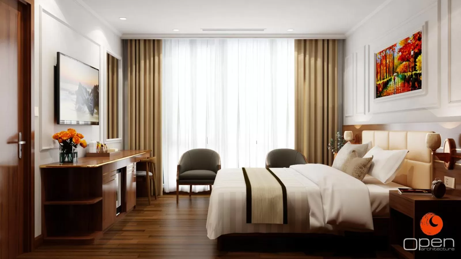 TV and multimedia, Bed in Hillary Hanoi Hotel