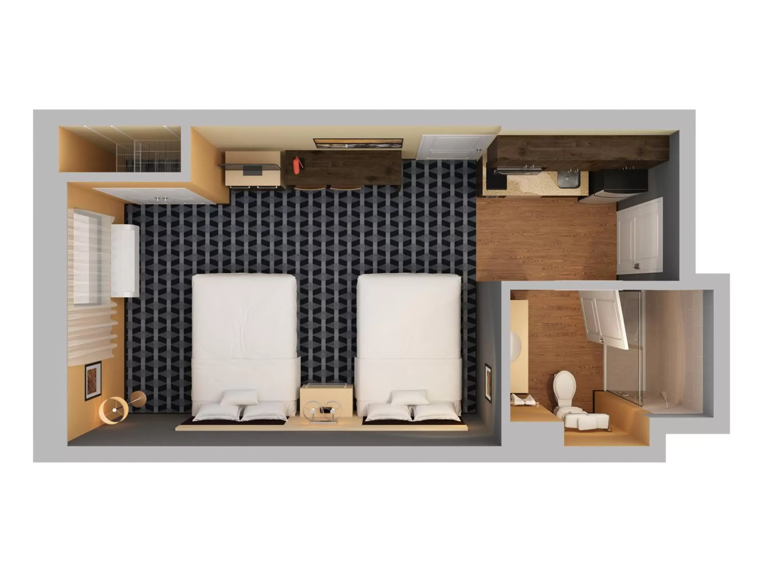 Bedroom, Floor Plan in TownePlace Suites by Marriott London
