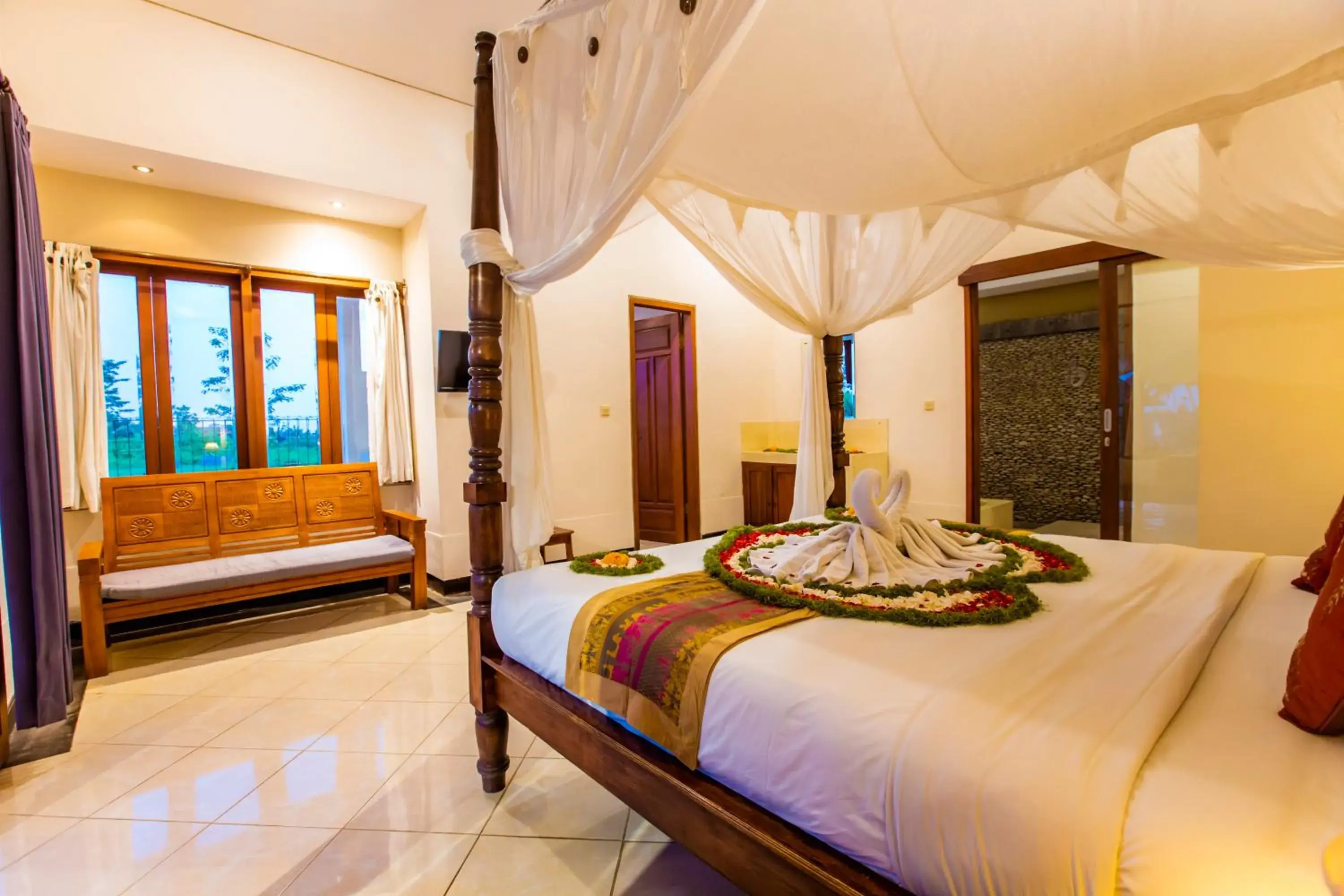 Bed in Villa Mandi Ubud