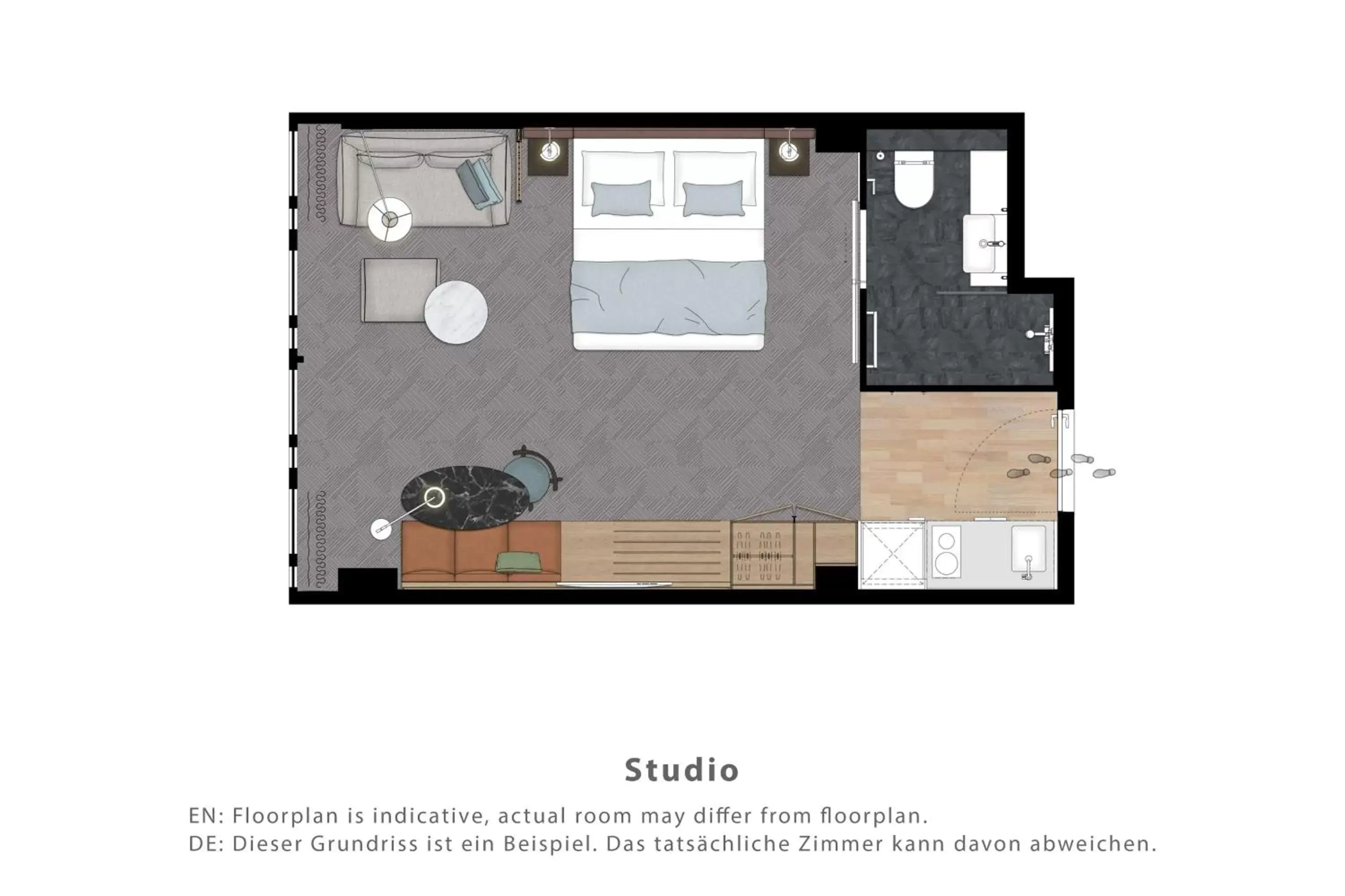 Bedroom, Floor Plan in Adina Apartment Hotel Munich