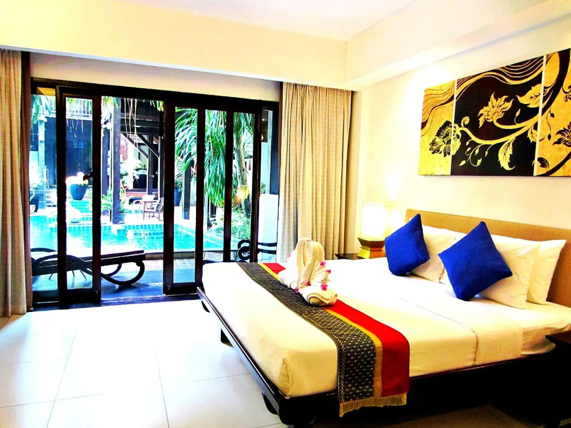 Bed, Pool View in Yantarasri Resort