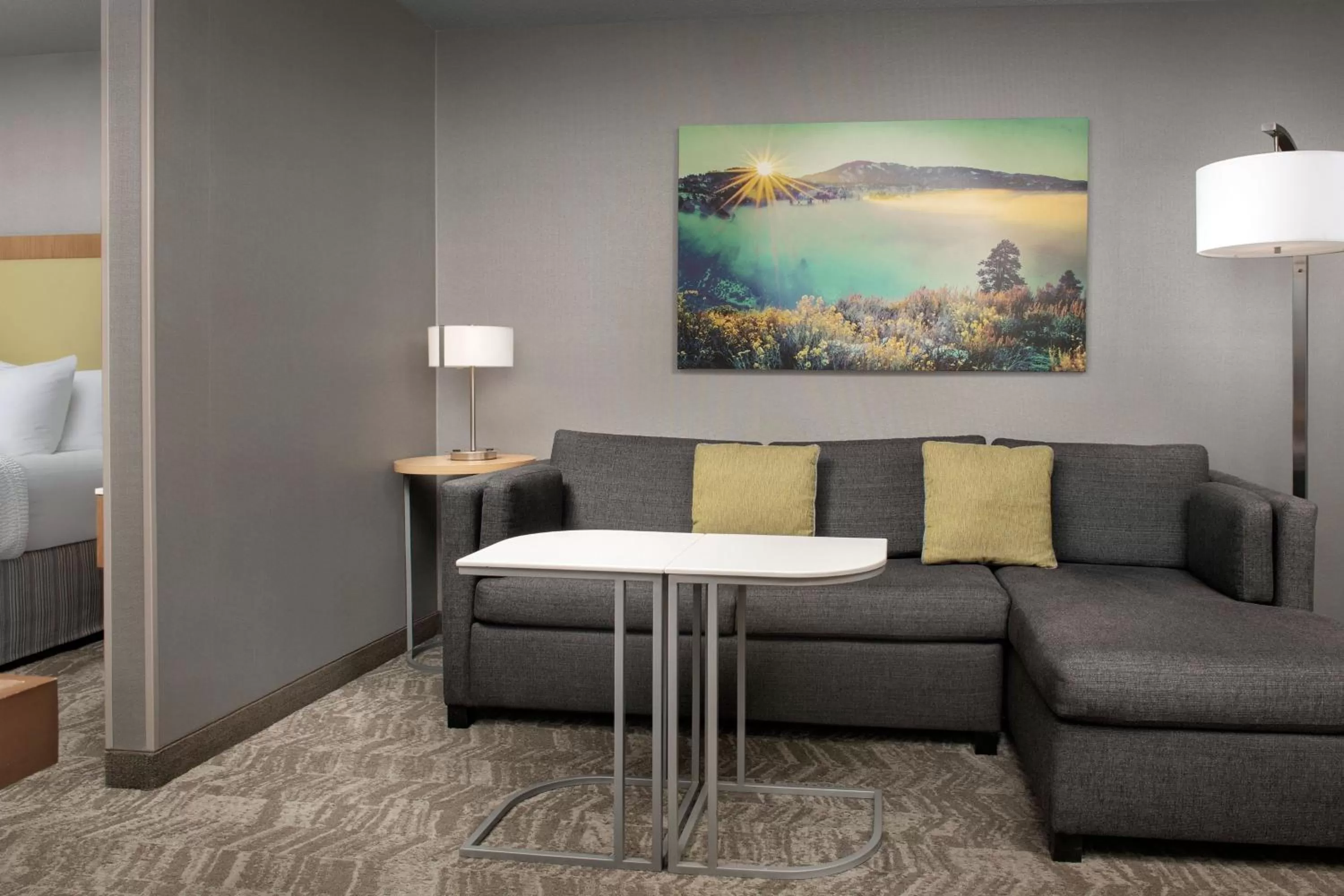 Living room, Bed in SpringHill Suites by Marriott Boise ParkCenter