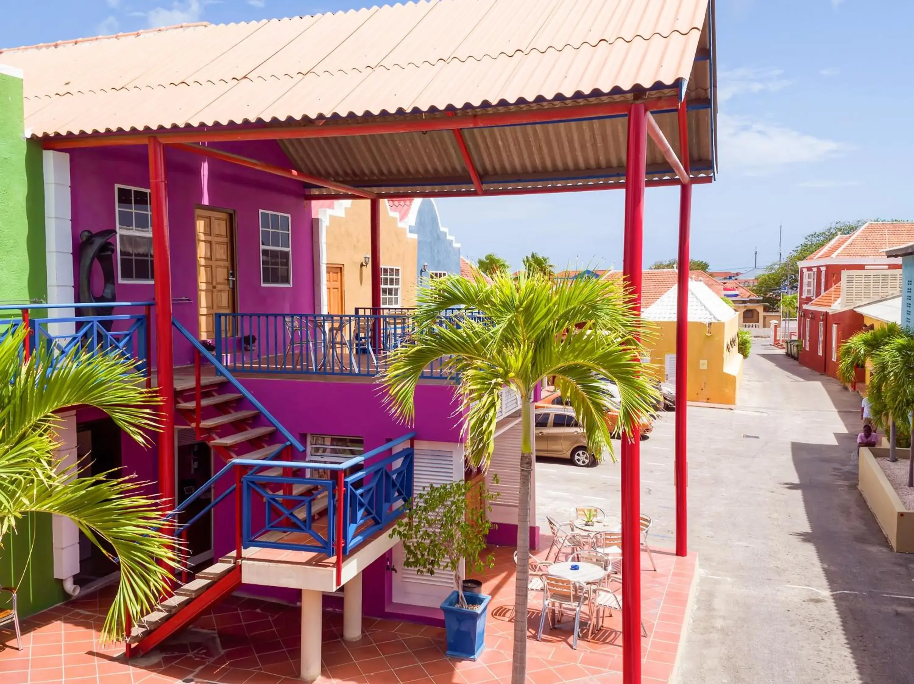 Bird's eye view in First Curacao Hostel