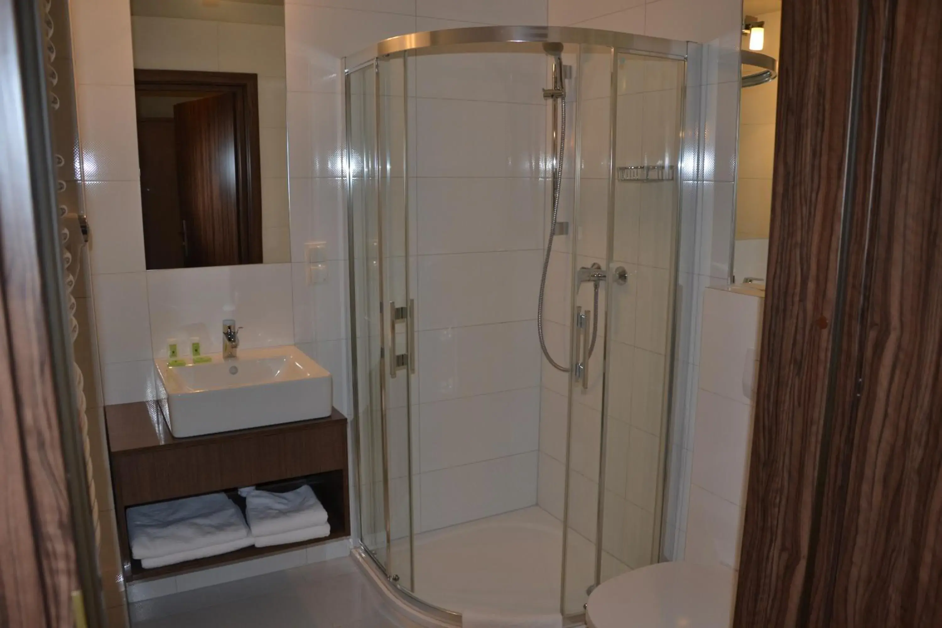 Shower, Bathroom in Hotel Pod Dębem