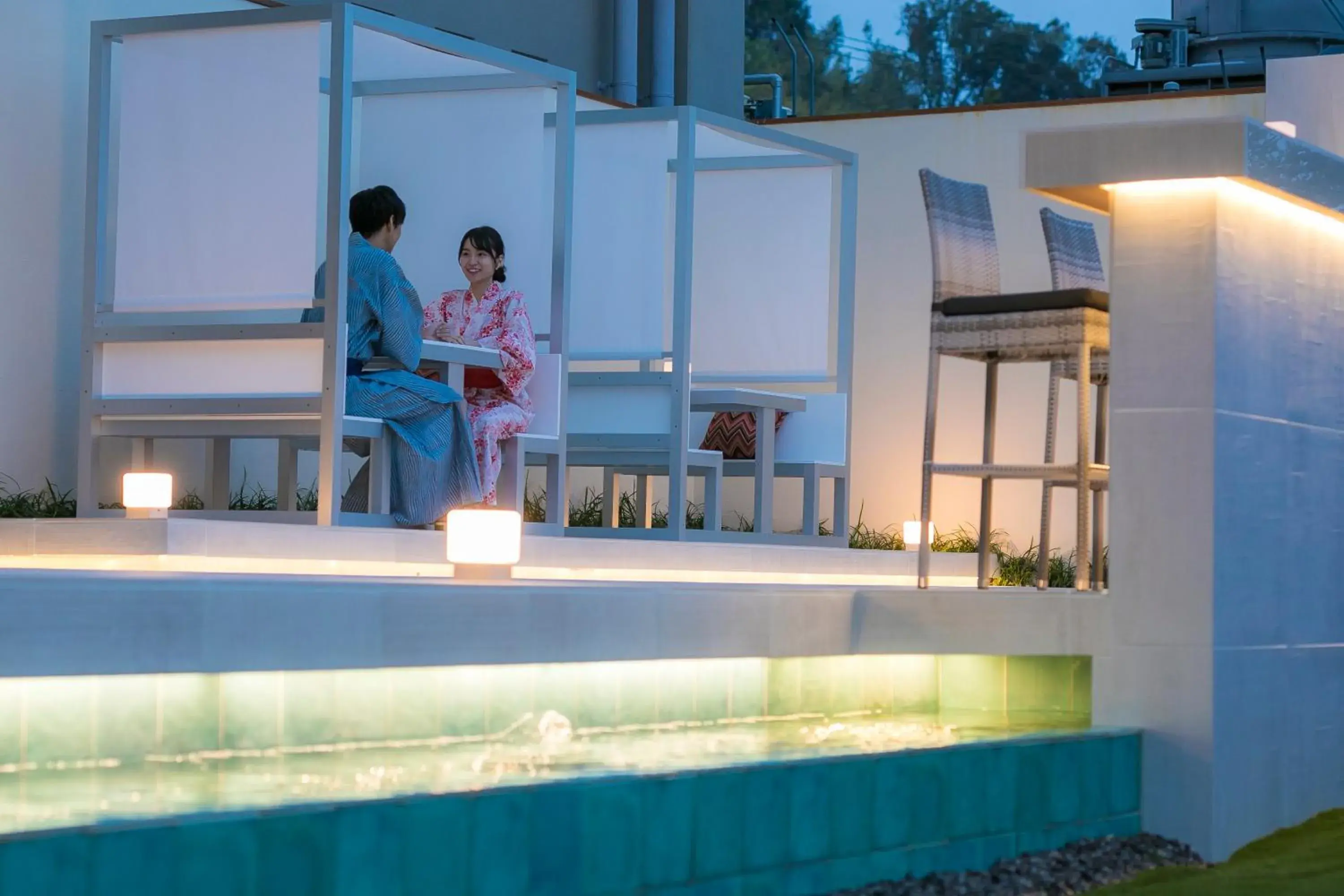 Balcony/Terrace, Swimming Pool in Biwako Ryokusuitei