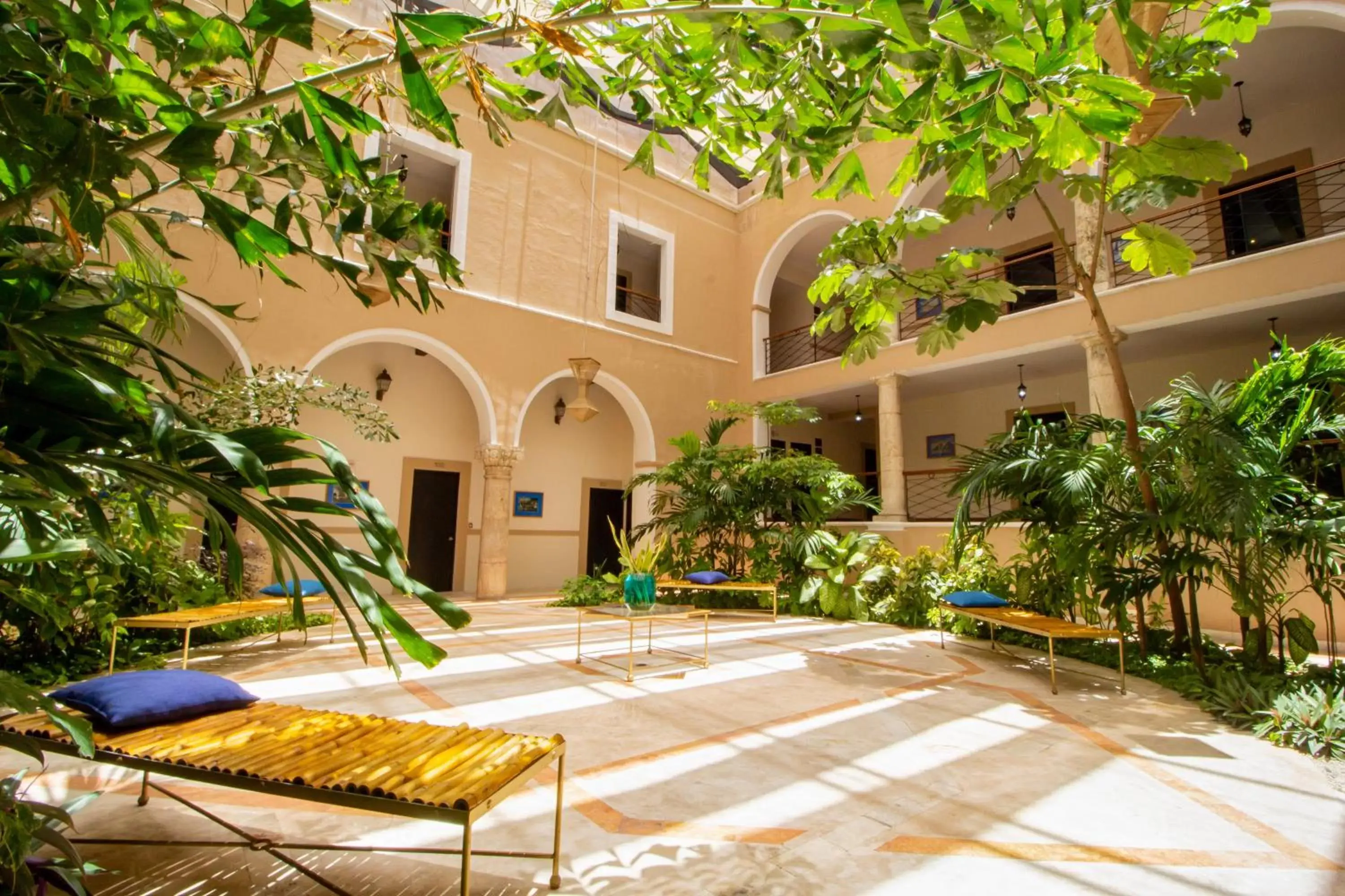 Patio, Property Building in Hotel Merida