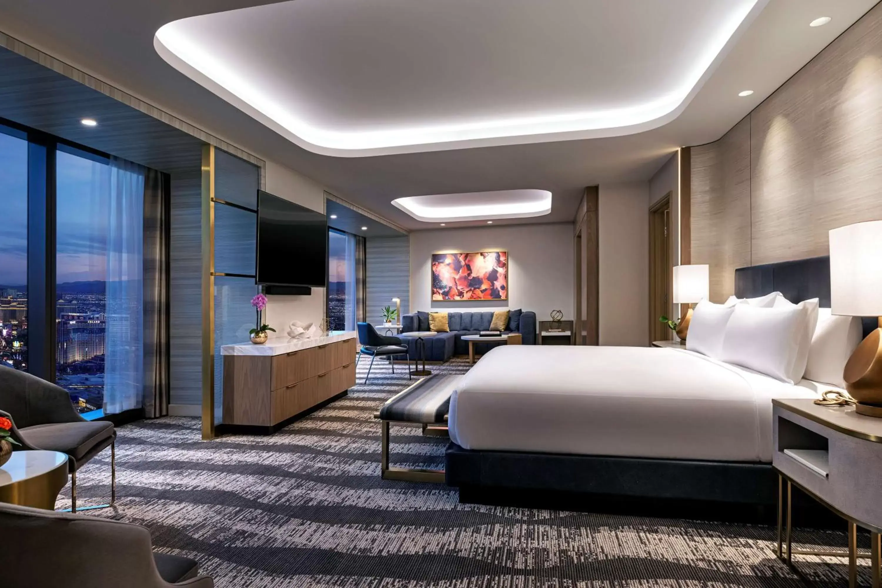 Bed in Conrad Las Vegas At Resorts World