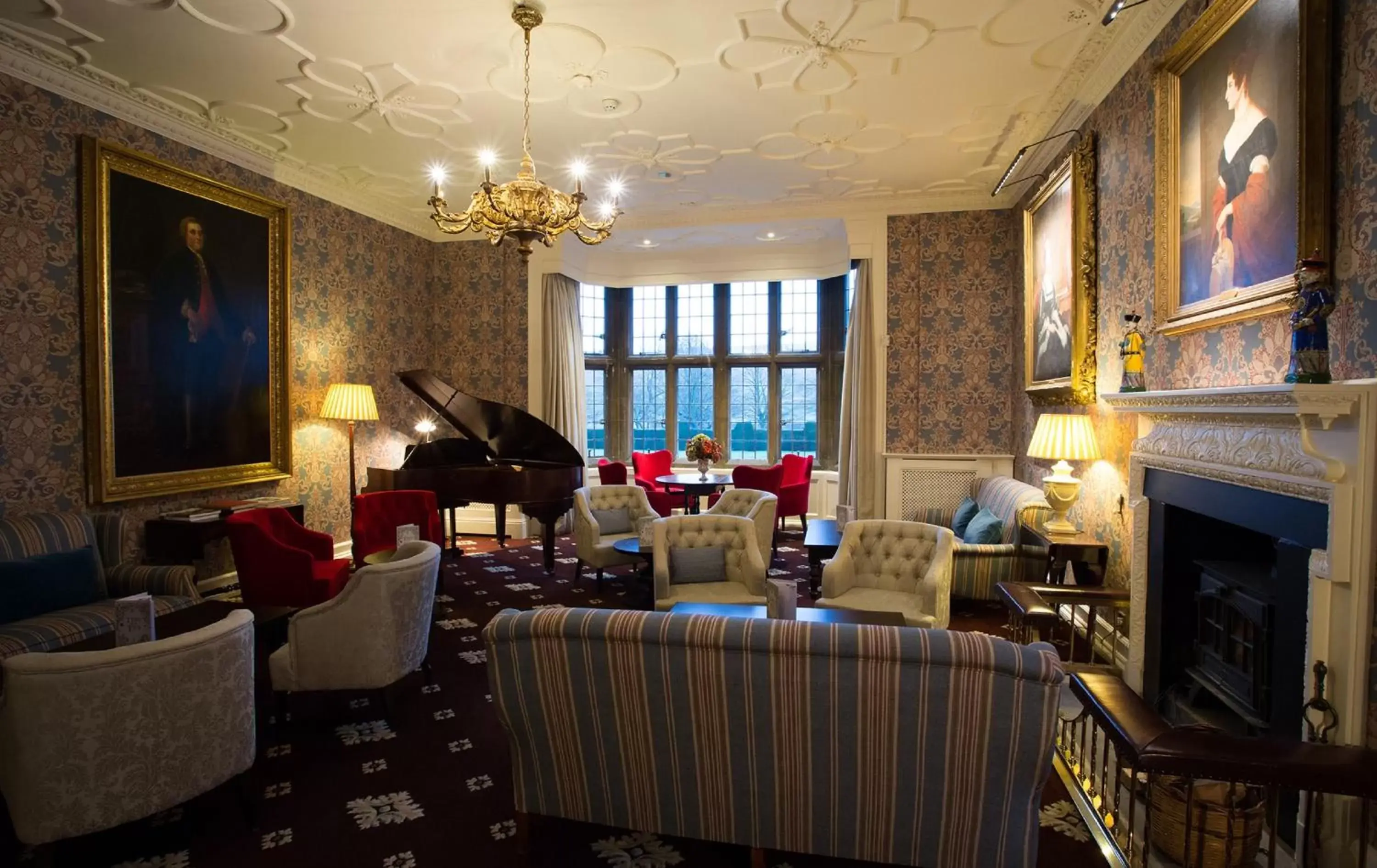 Communal lounge/ TV room in Gisborough Hall Hotel