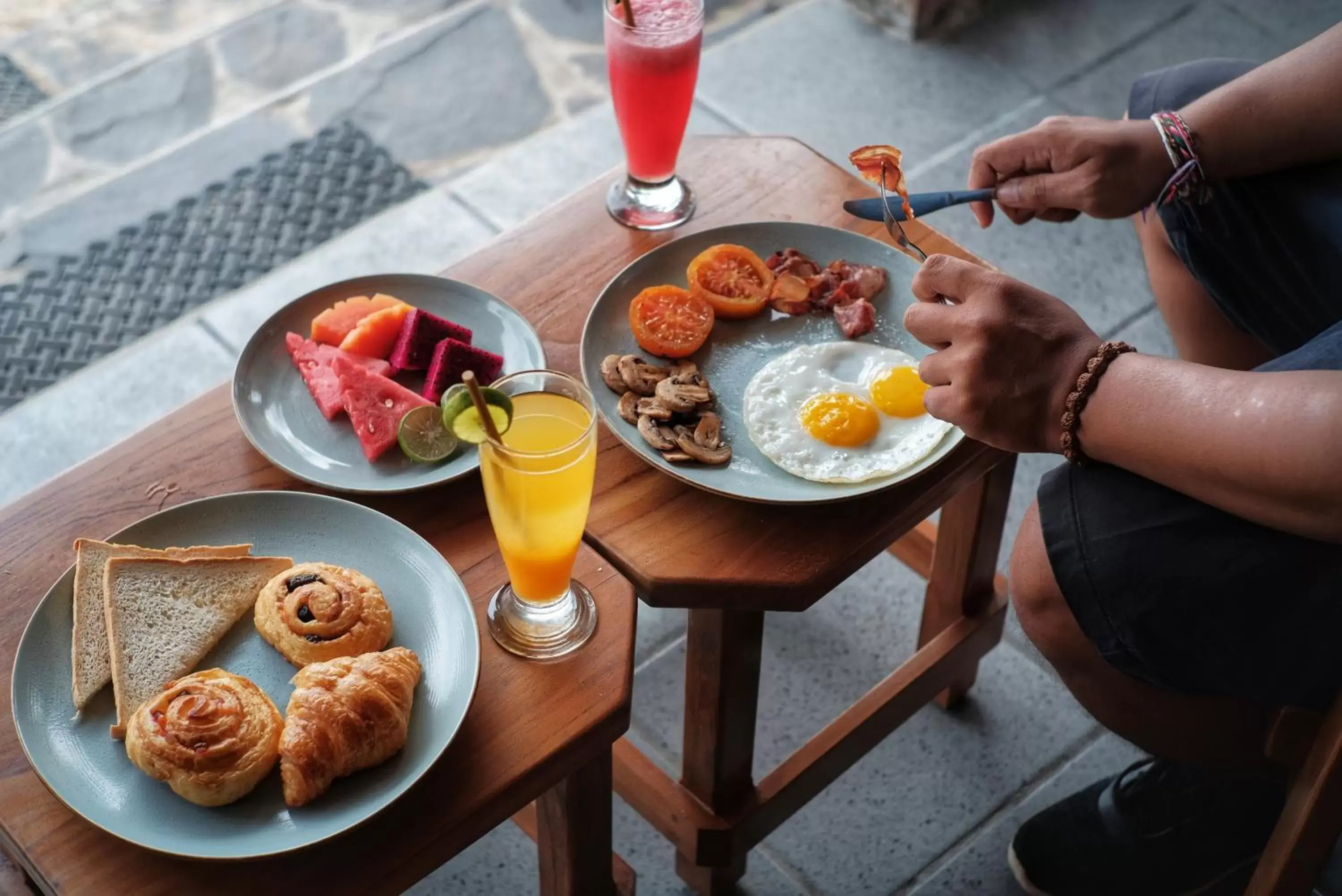 Breakfast in Blue Harbor Beachfront Villas & Resto Breakfast in Blue Harbor Beachfront Villas & Resto