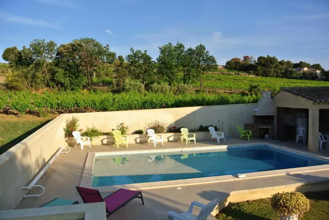 Swimming Pool in CHAMBRES D'HÔTES CLIMATISÉES avec CUISINE d'ÉTÉ "VILLA GOUR du PEYROL"