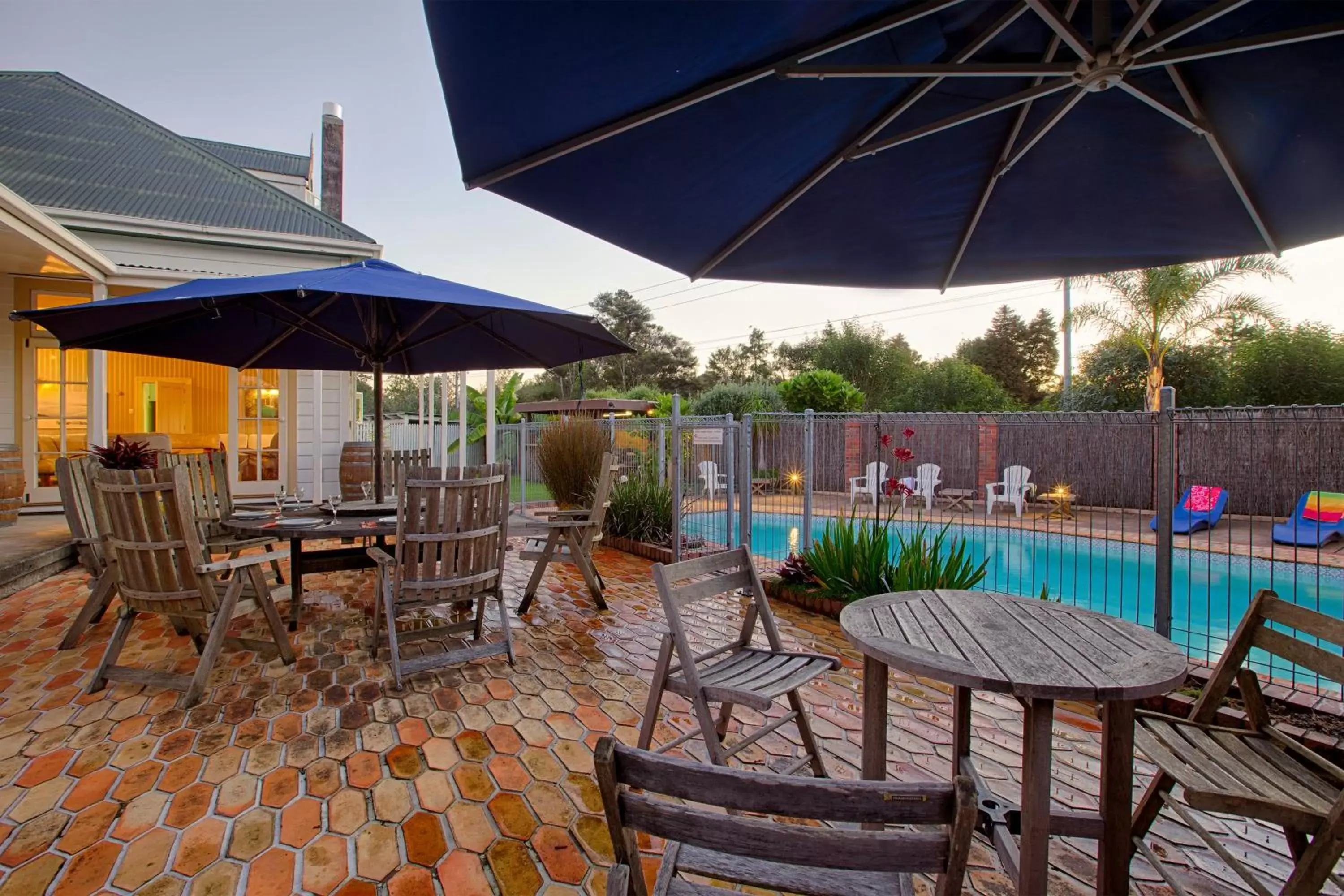 Patio, Swimming Pool in Warkworth Lodge