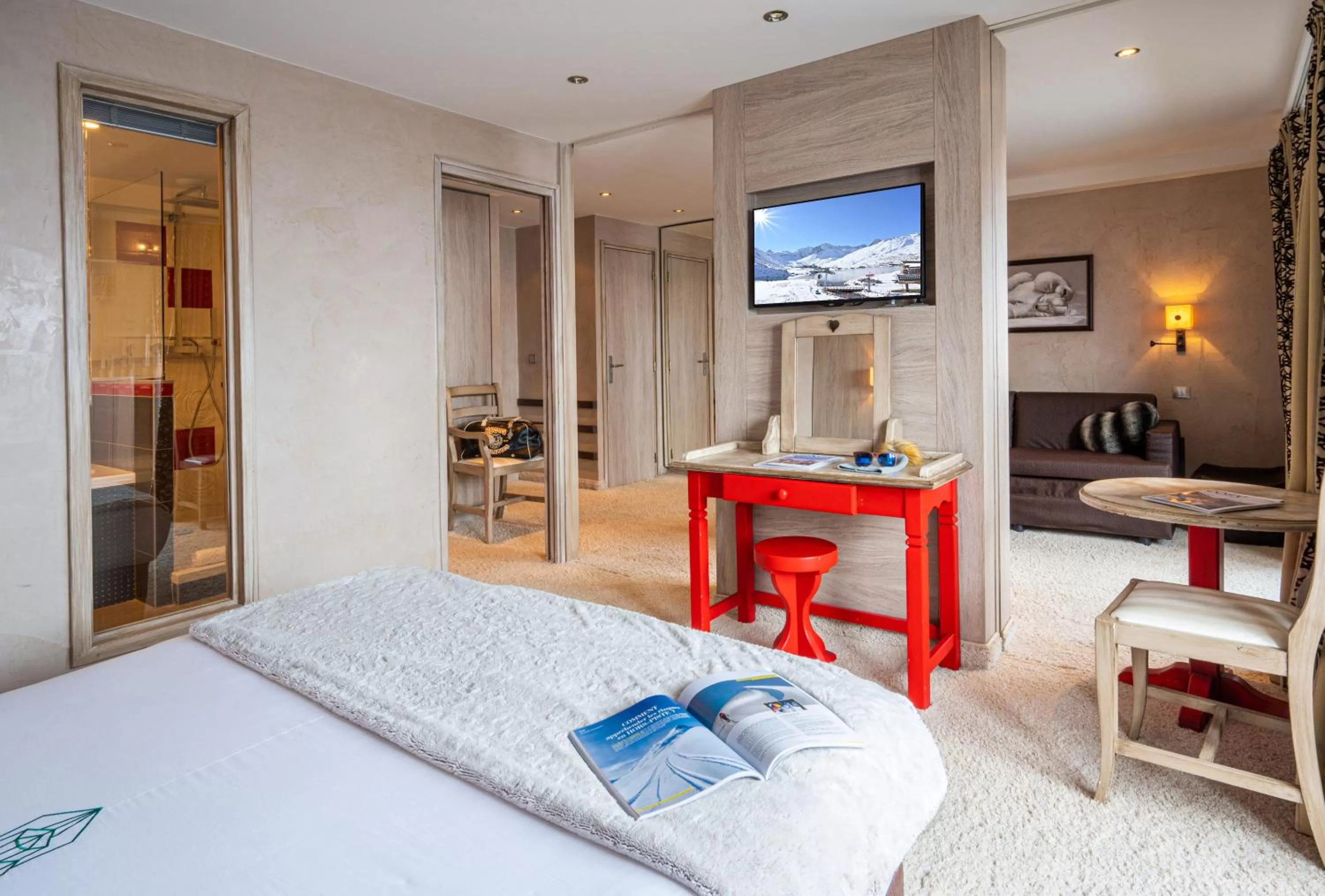 Bedroom, Bed in Hôtel les Campanules by Les Etincelles