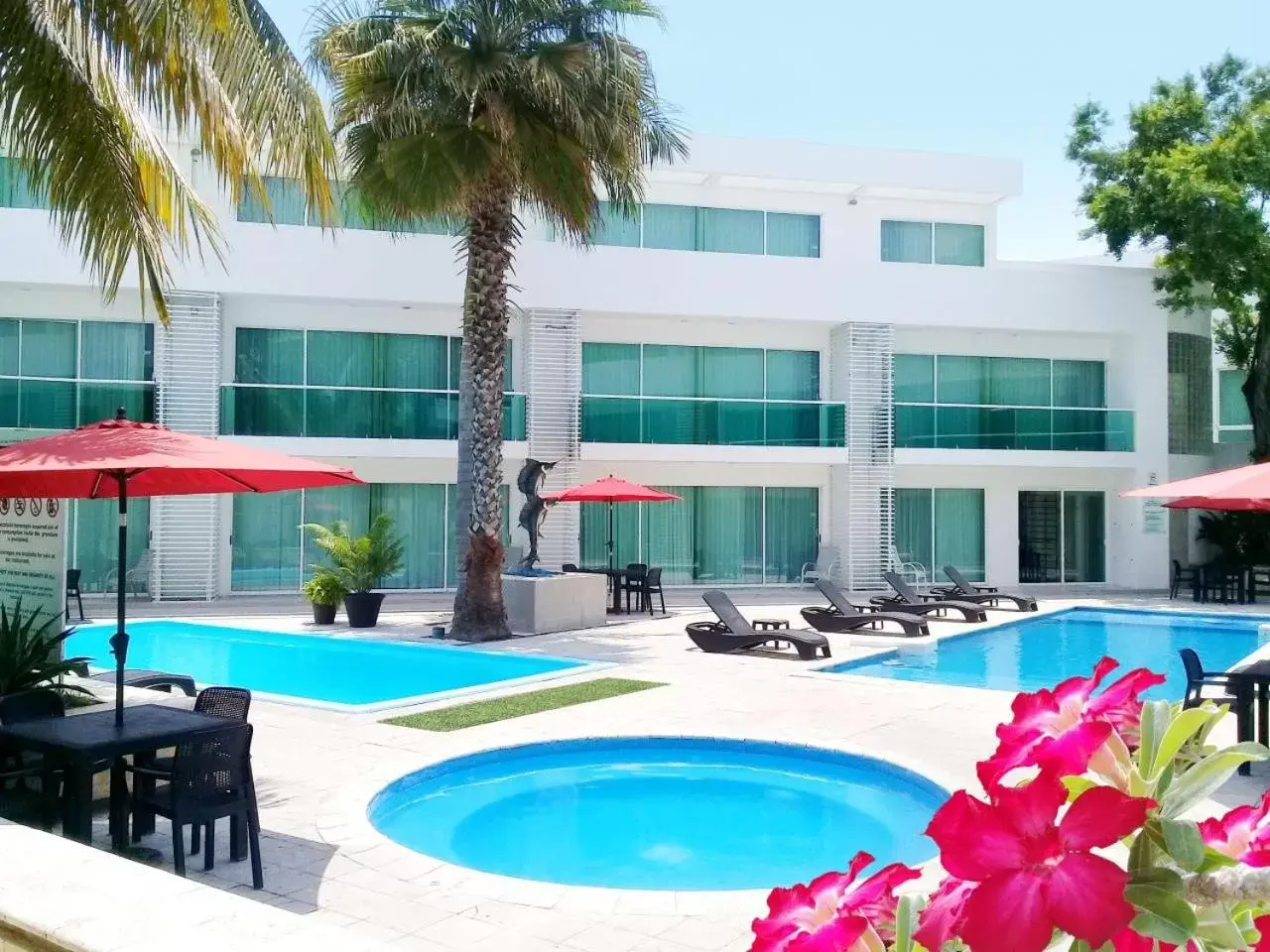 Pool view, Property Building in Hotel Los Cocos Chetumal