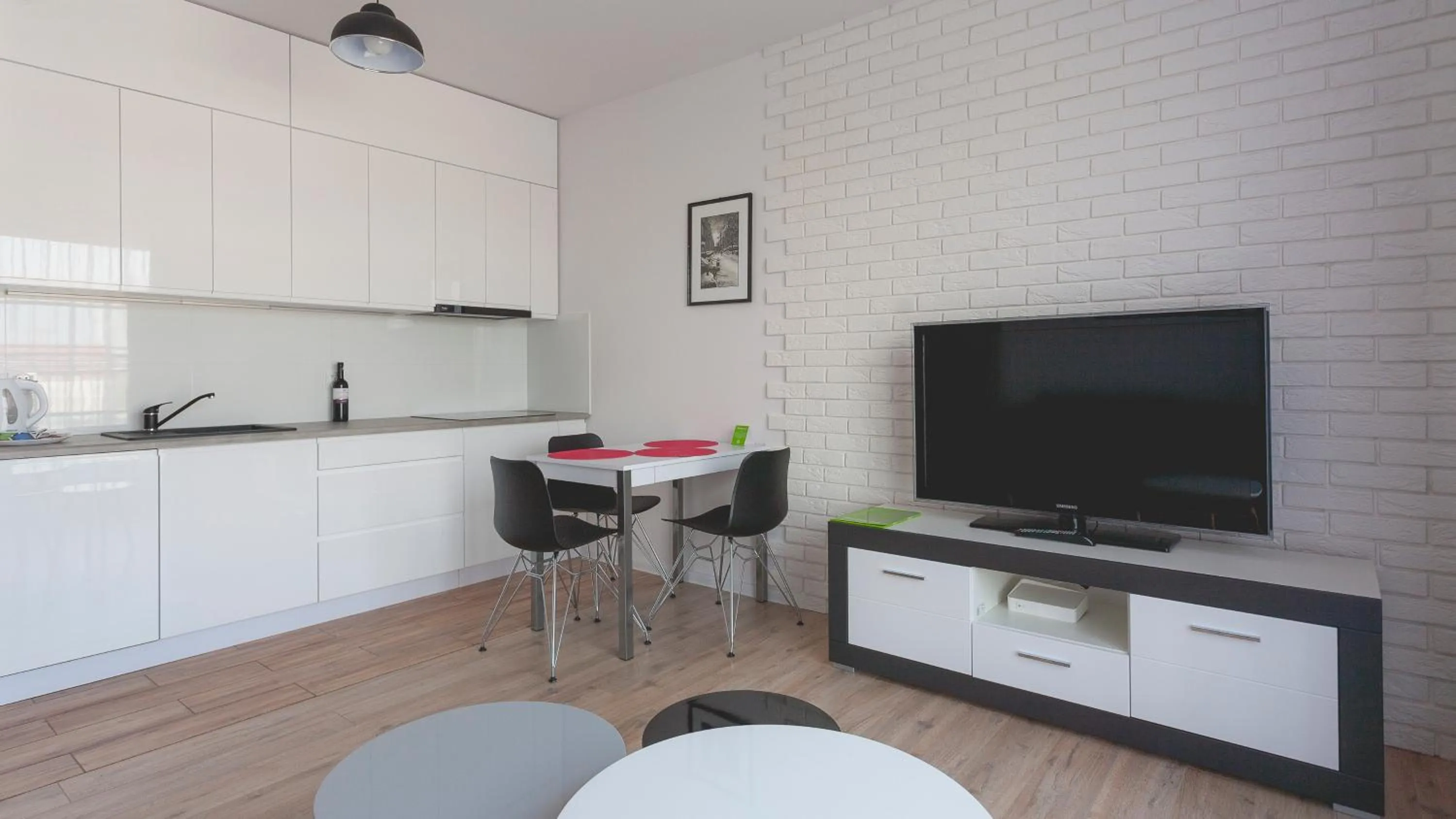 Kitchen or kitchenette in GRANO APARTMENTS Gdańsk Motława SPA & Wellness