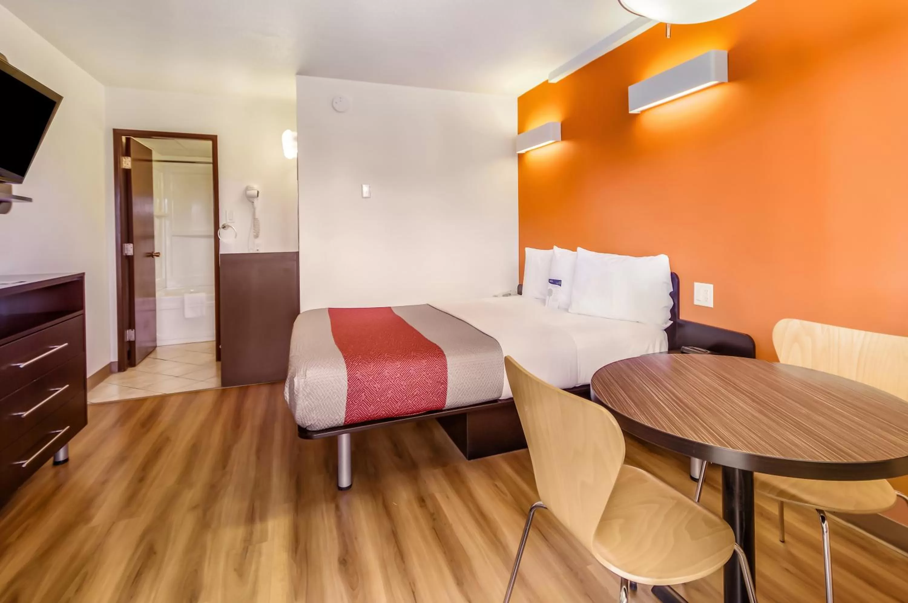 Bed in Motel 6-Lethbridge, AB