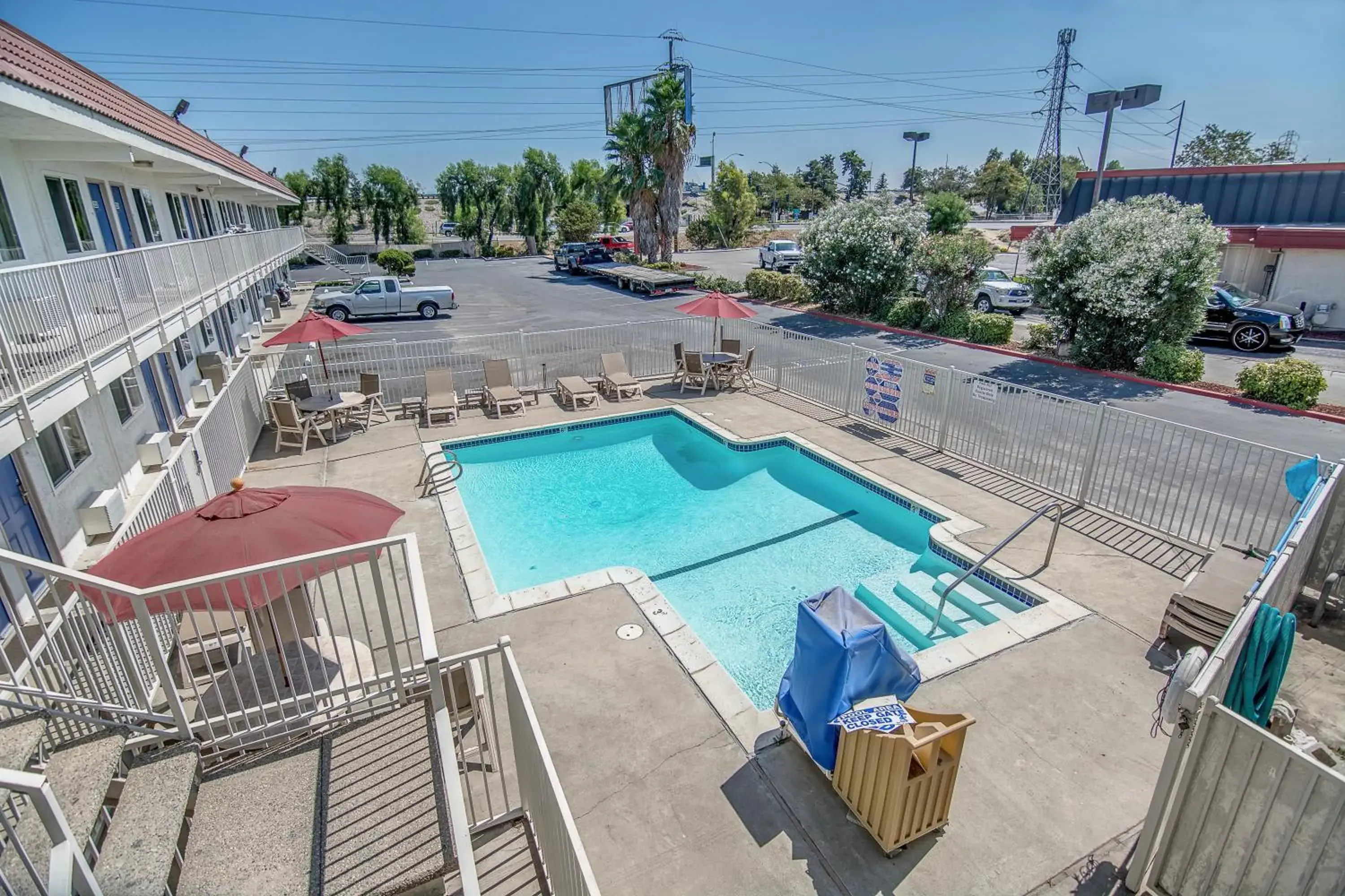 Swimming pool, Pool View in Motel 6-Stockton, CA - Charter Way West