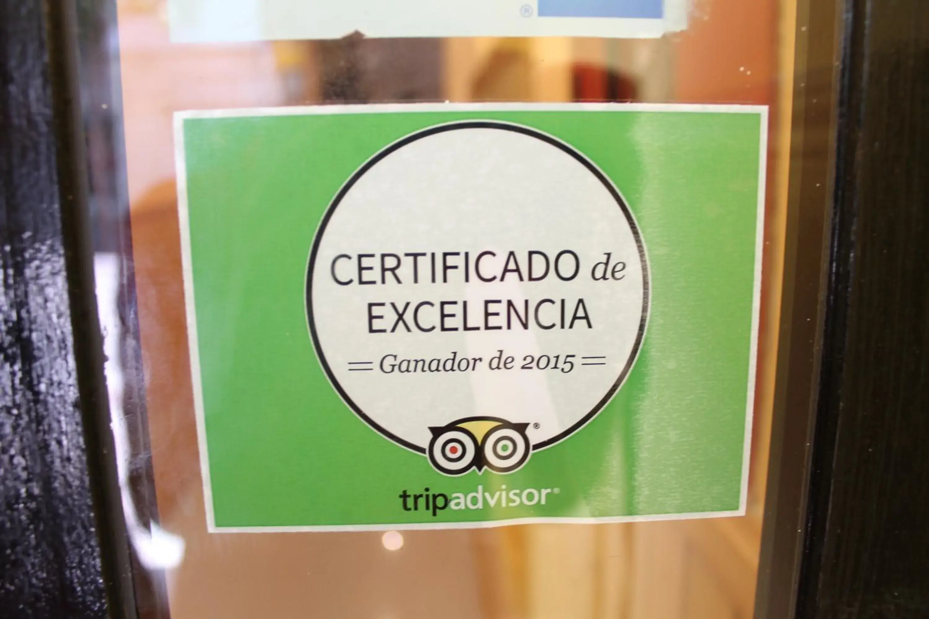 Certificate/Award in Hotel Mirador Puerta del Sol