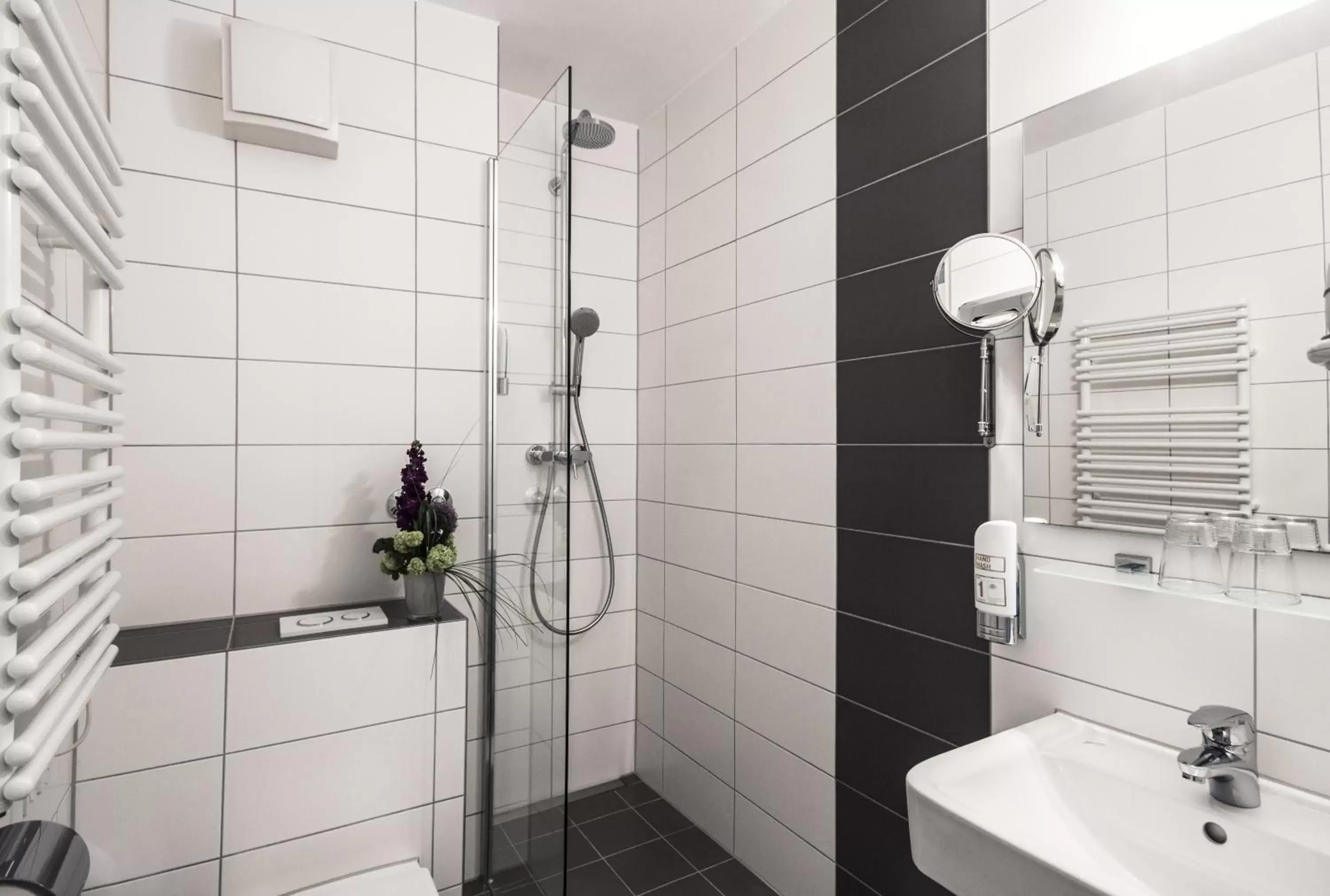 Shower, Bathroom in Hotel Metropol by Maier Privathotels