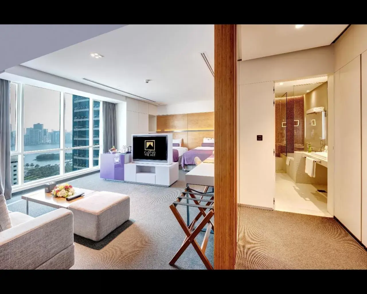 3 Bedroom Family Suite facing Lagoon + 20 % Discount on F&B in The Act Hotel Sharjah 3 Bedroom Family Suite facing Lagoon + 20 % Discount on F&B in The Act Hotel Sharjah