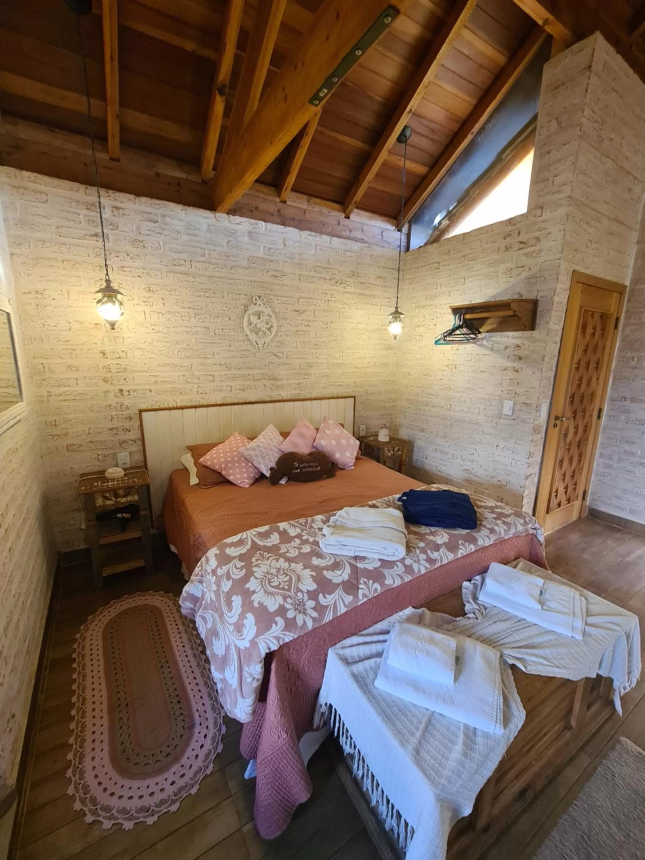 Bed in Pousada Canto do Sabiá