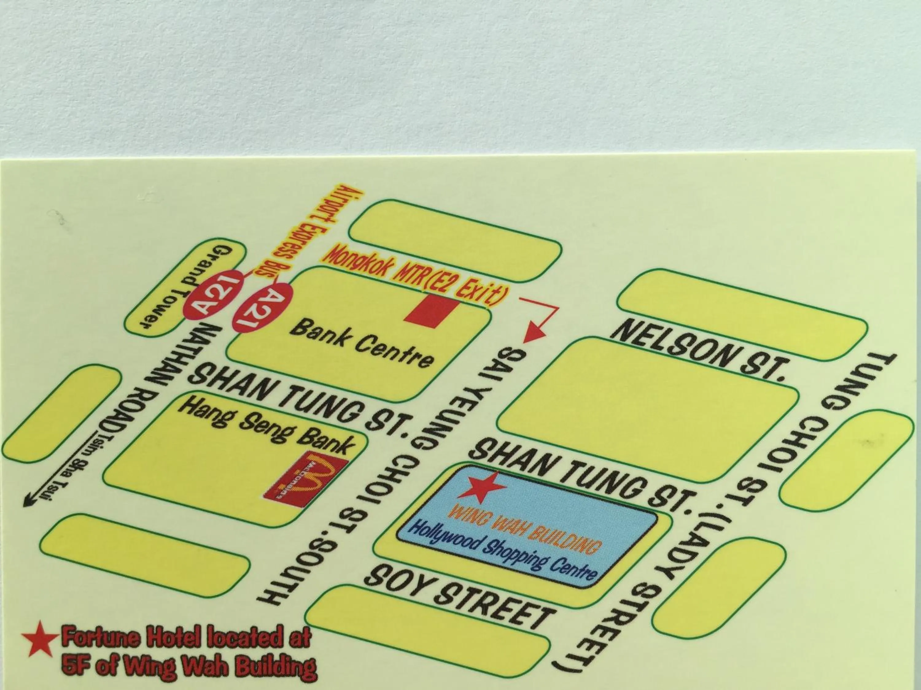 Location in Fortune Hotel