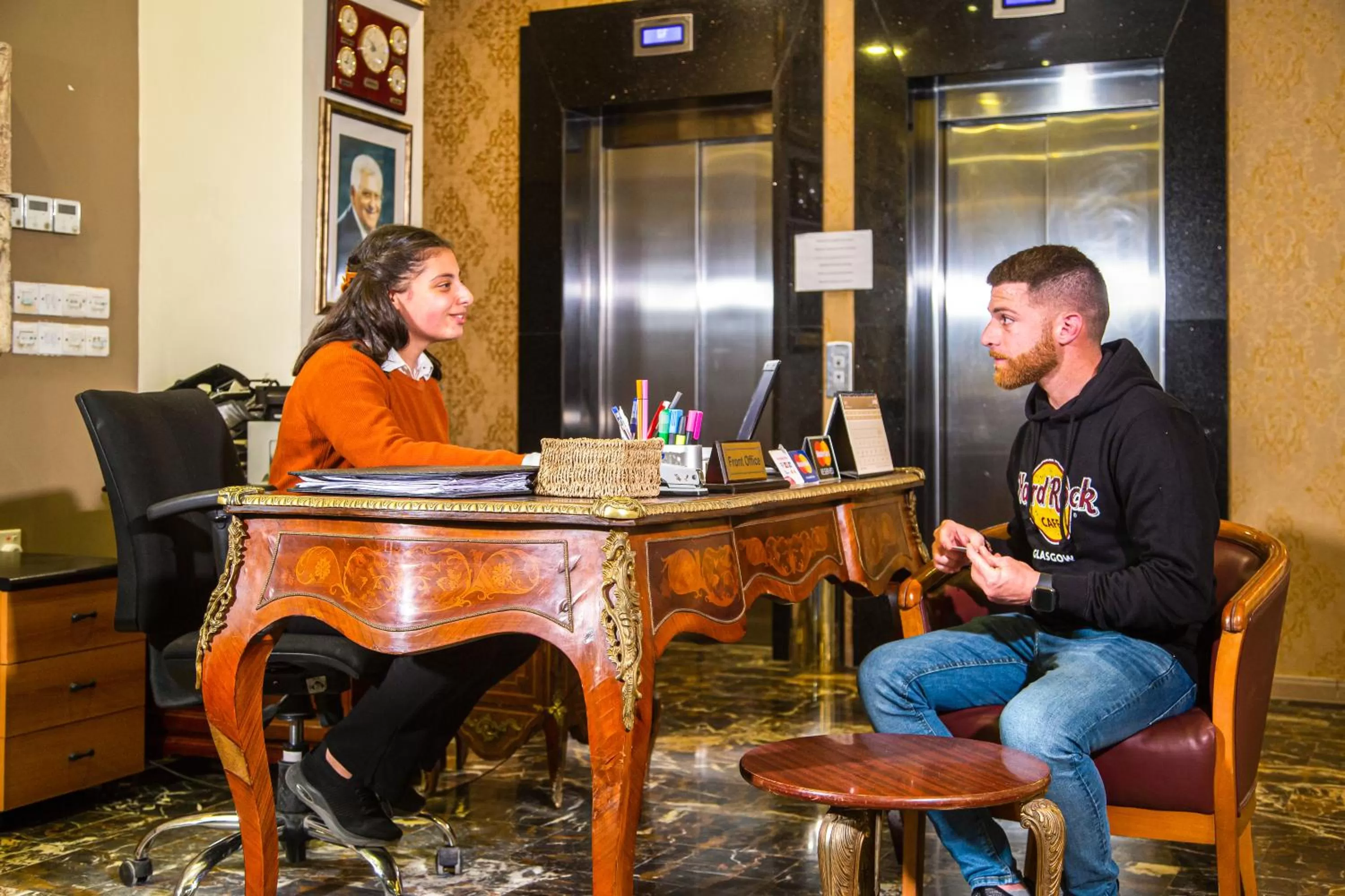 People in Grand Hotel Madaba