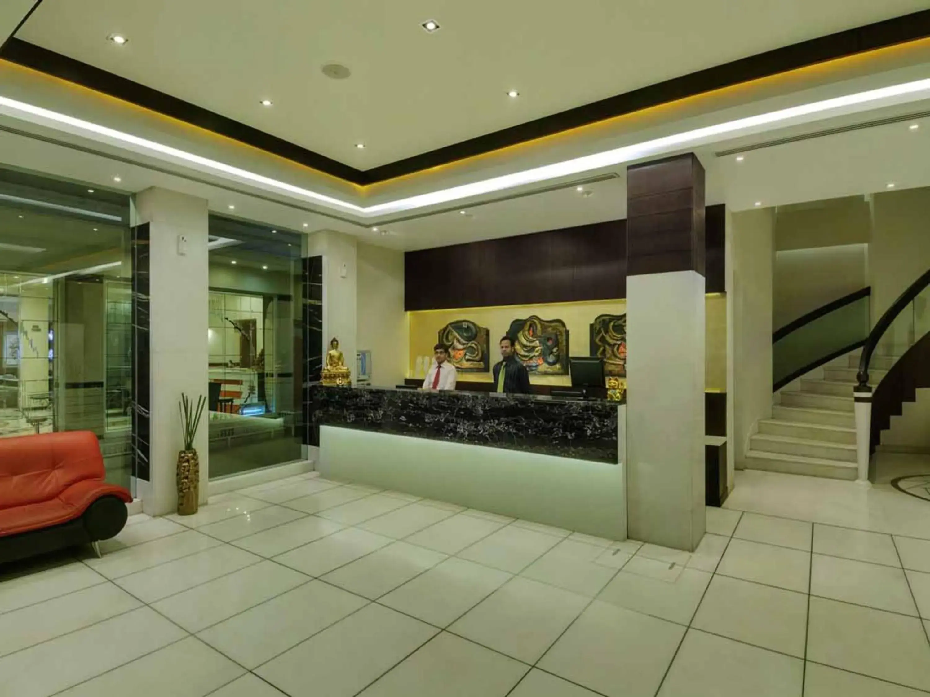 Lobby or reception, Lobby/Reception in Hotel GODWIN DELUXE - New Delhi Railway Station - Paharganj