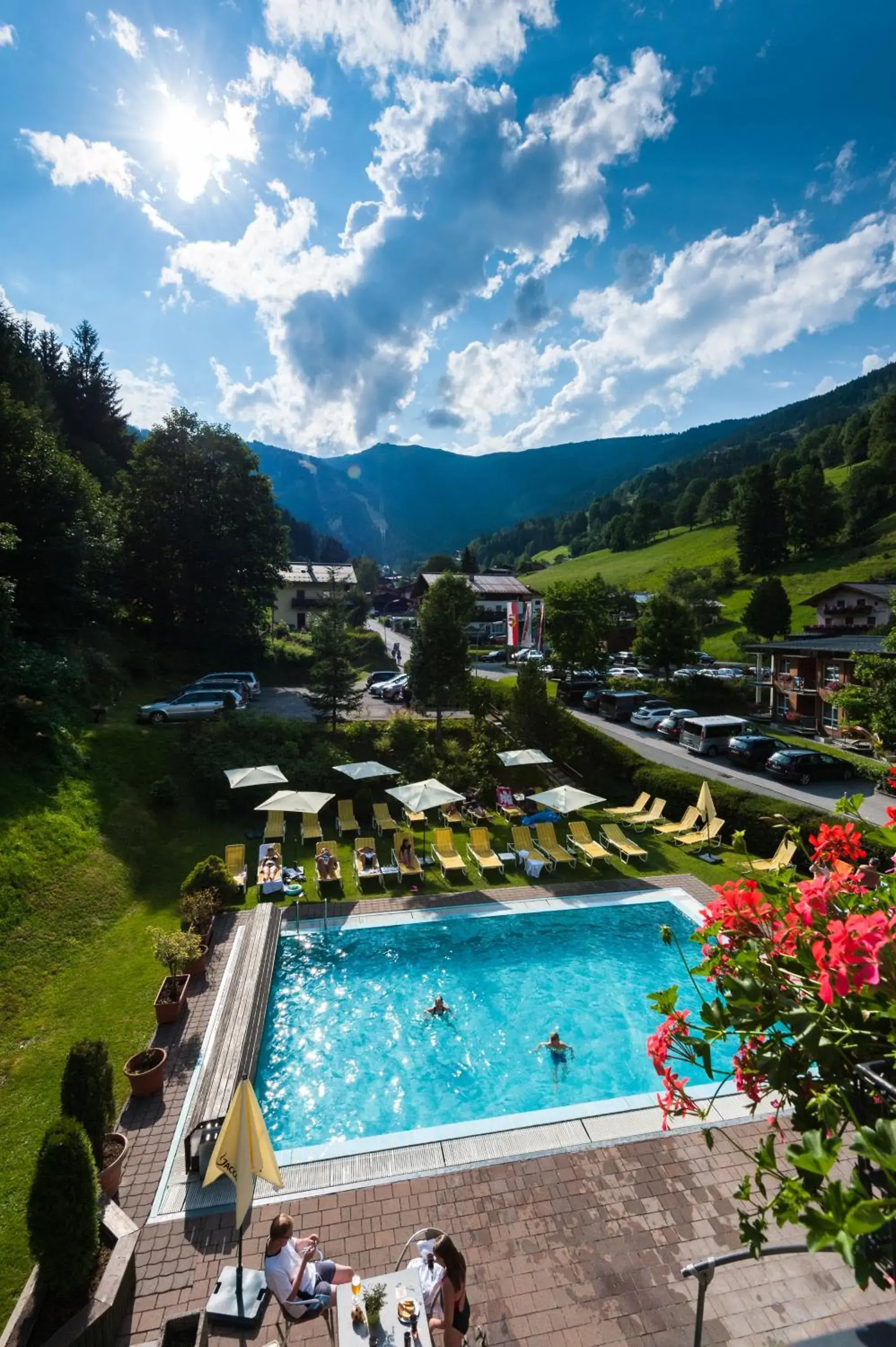 , Pool View in Hotel Der Waldhof