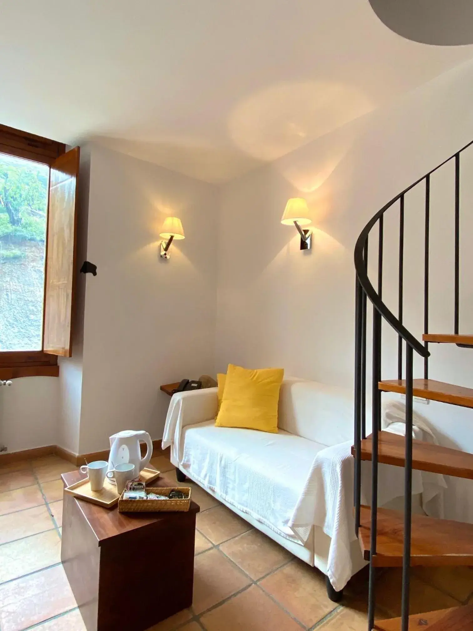 Coffee/tea facilities, Bed in Complejo Turístico La Garganta Coffee/tea facilities, Bed in Complejo Turístico La Garganta