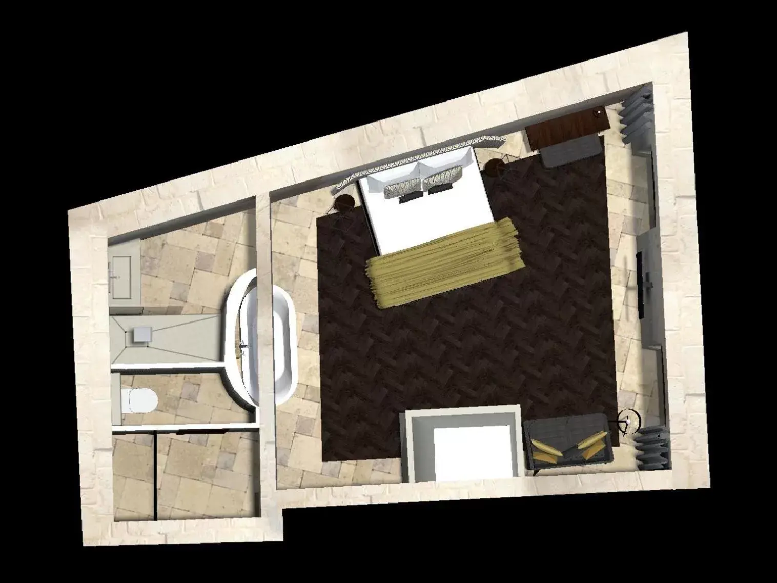 Bedroom, Floor Plan in Boutique Hôtel des Remparts & Spa