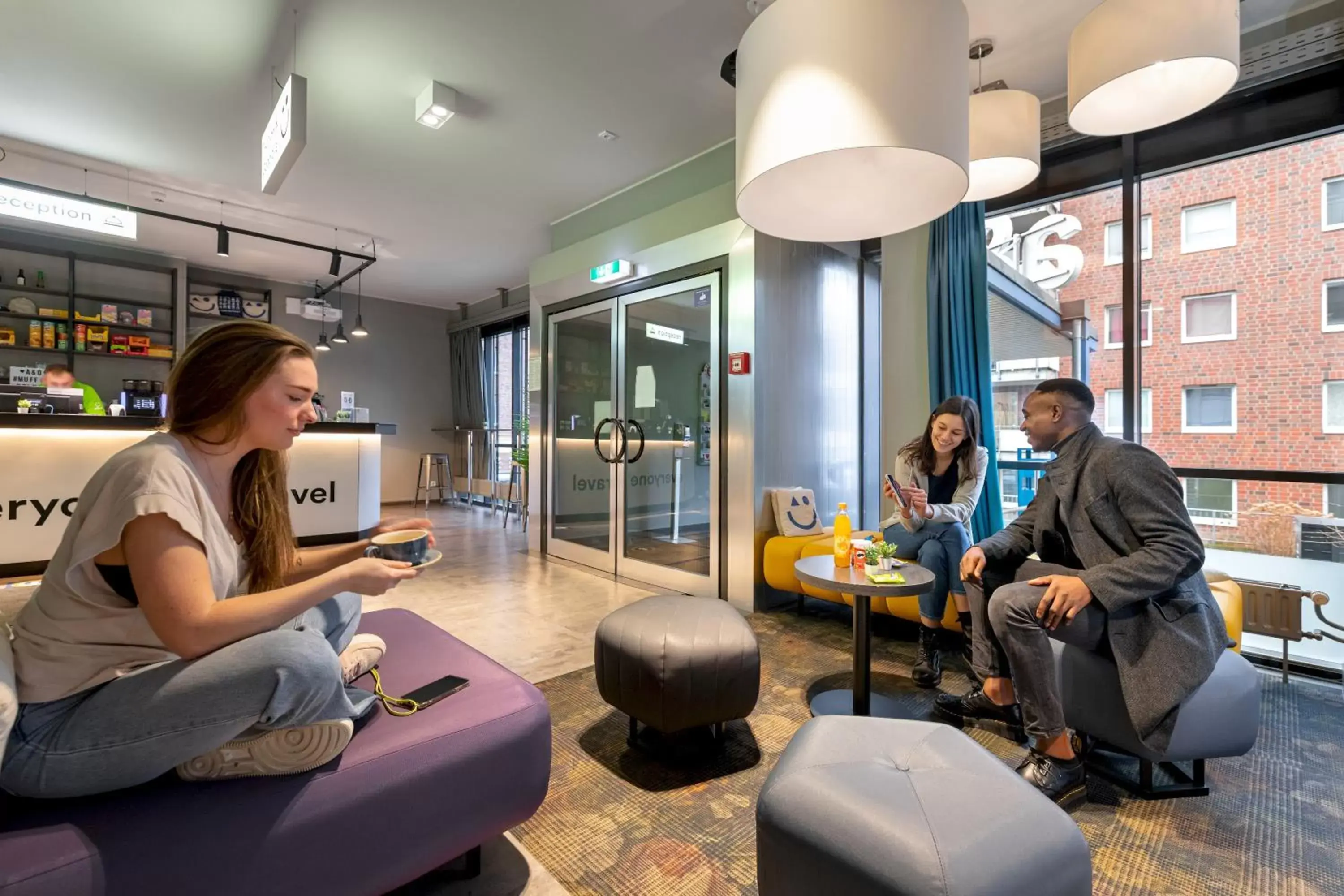 Lobby or reception in a&o Hamburg Hammer Kirche Lobby or reception in a&o Hamburg Hammer Kirche