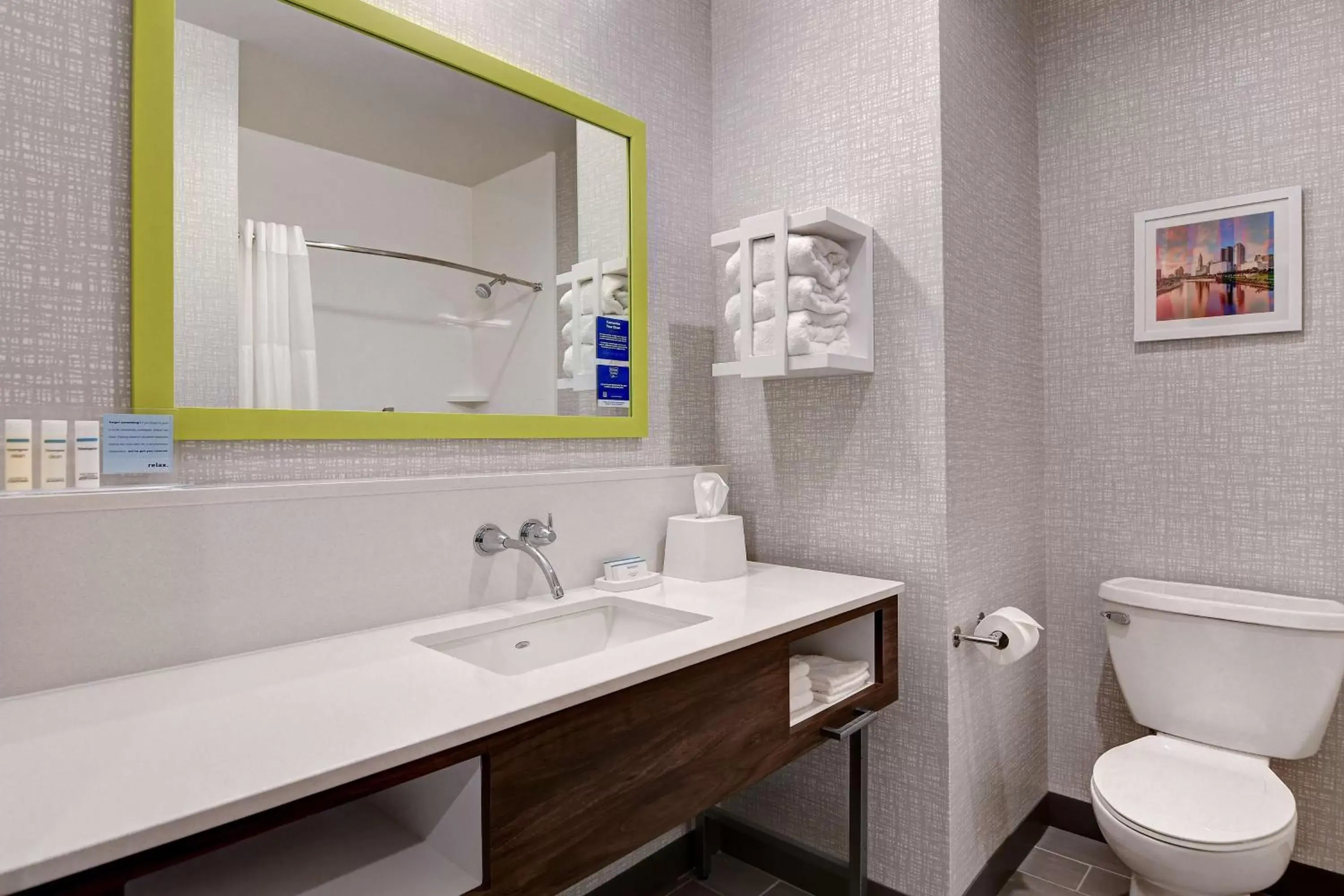 Bathroom in Hampton Inn & Suites Canal Winchester Columbus Bathroom in Hampton Inn & Suites Canal Winchester Columbus