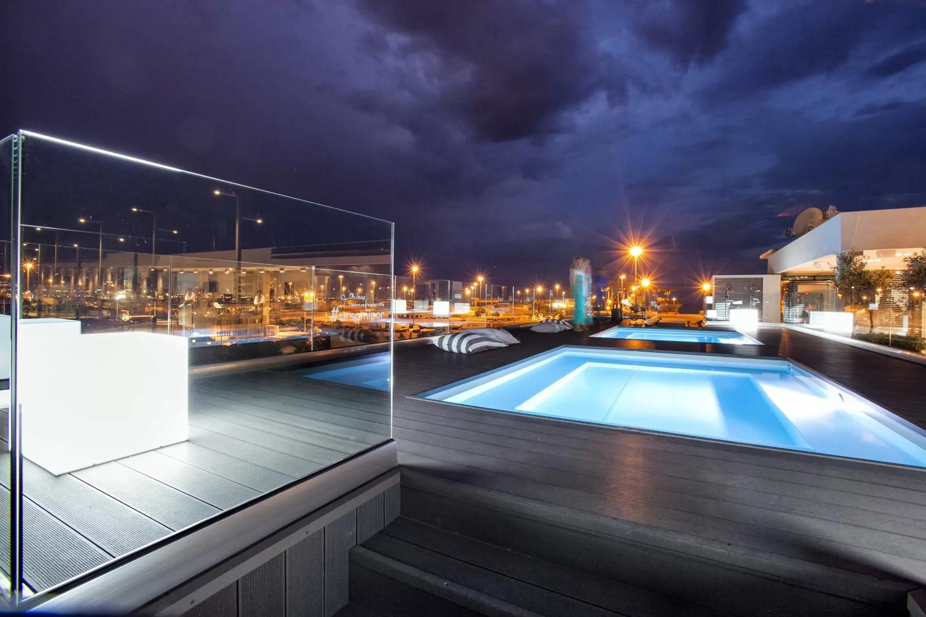 Night, Swimming Pool in Porto Palace Hotel Thessaloniki