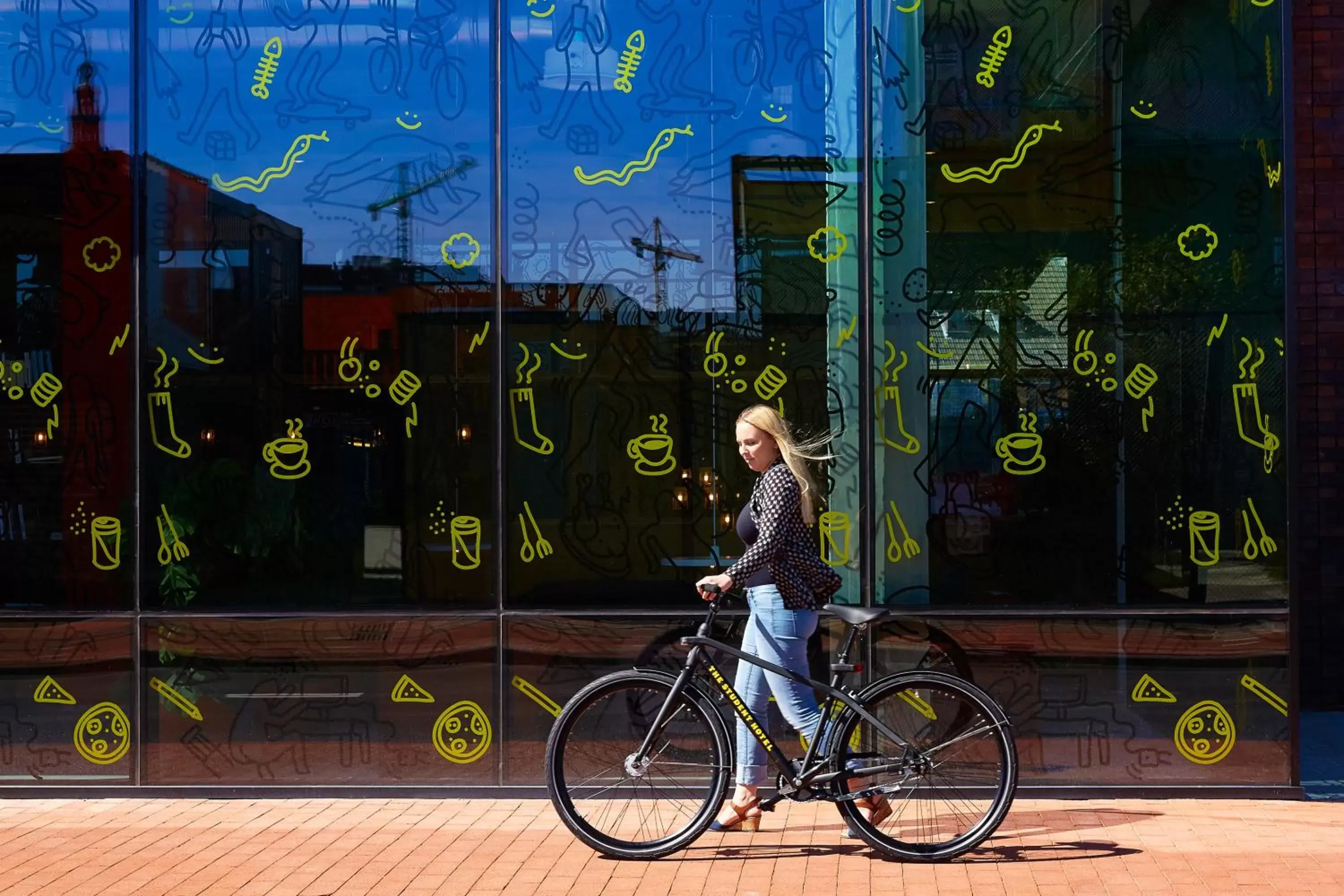 Property building, Biking in The Social Hub Groningen