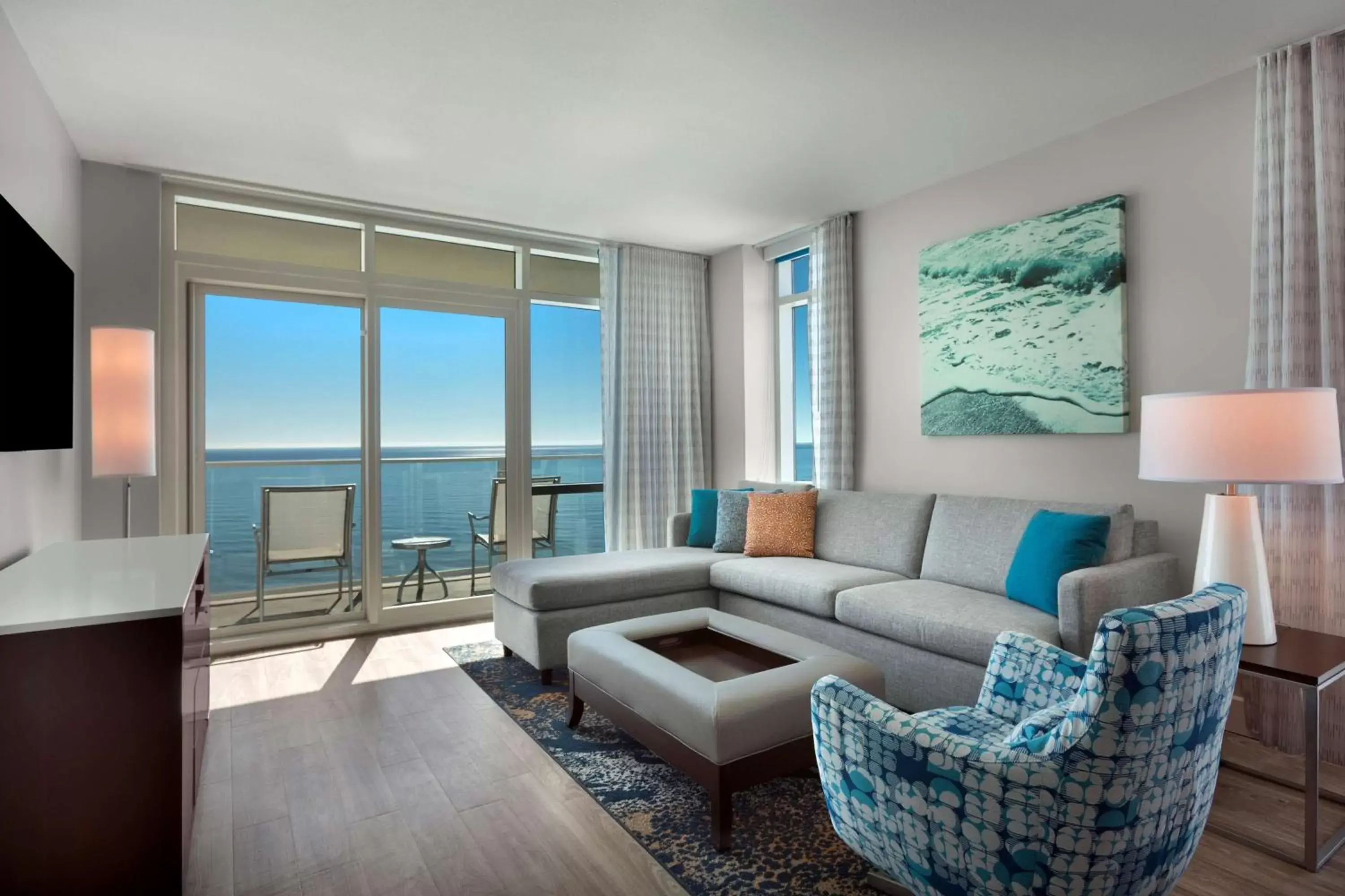 Living room, Seating Area in Hilton Grand Vacations Club Ocean 22 Myrtle Beach