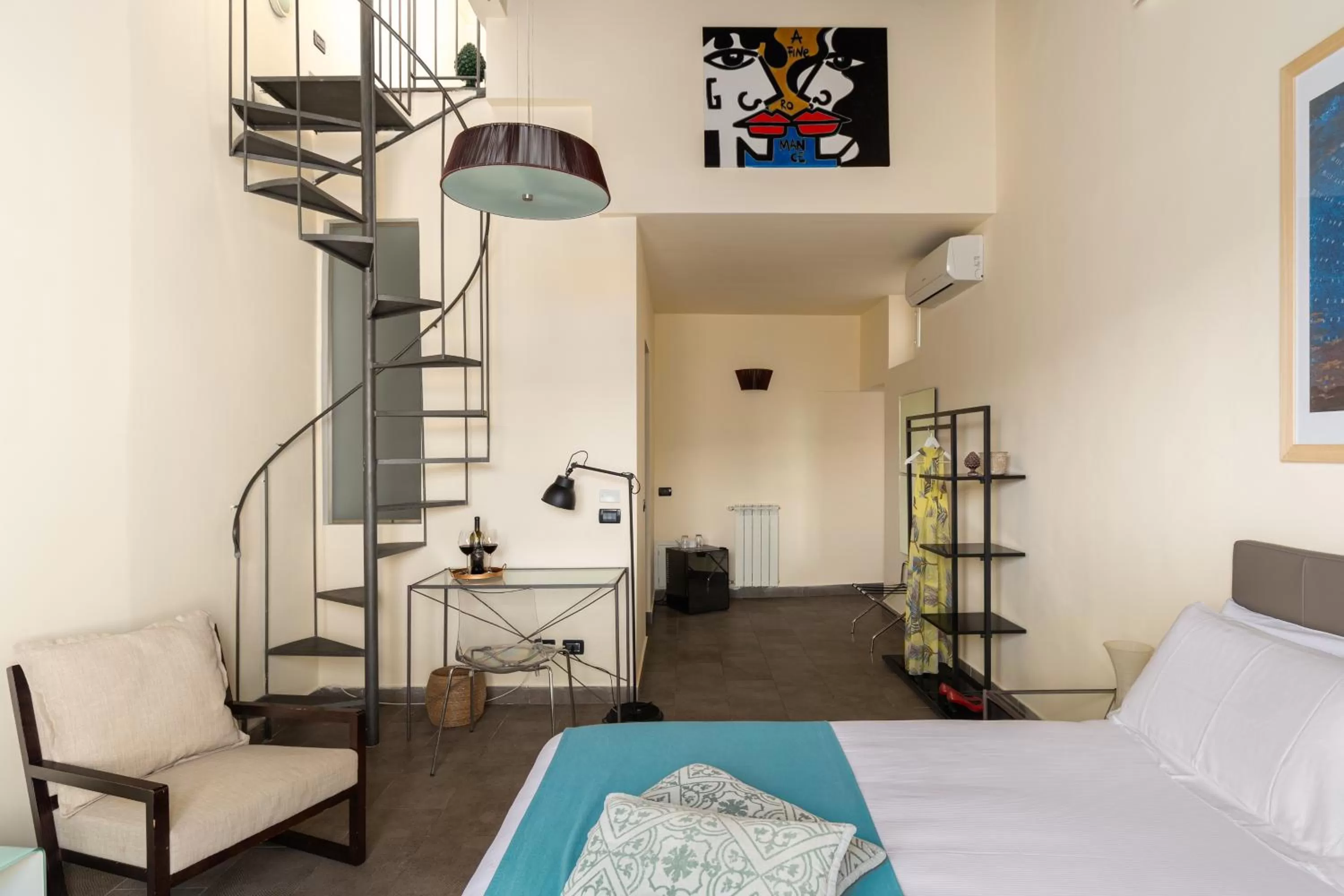 Seating area, Bed in B&B Sant'Agostino