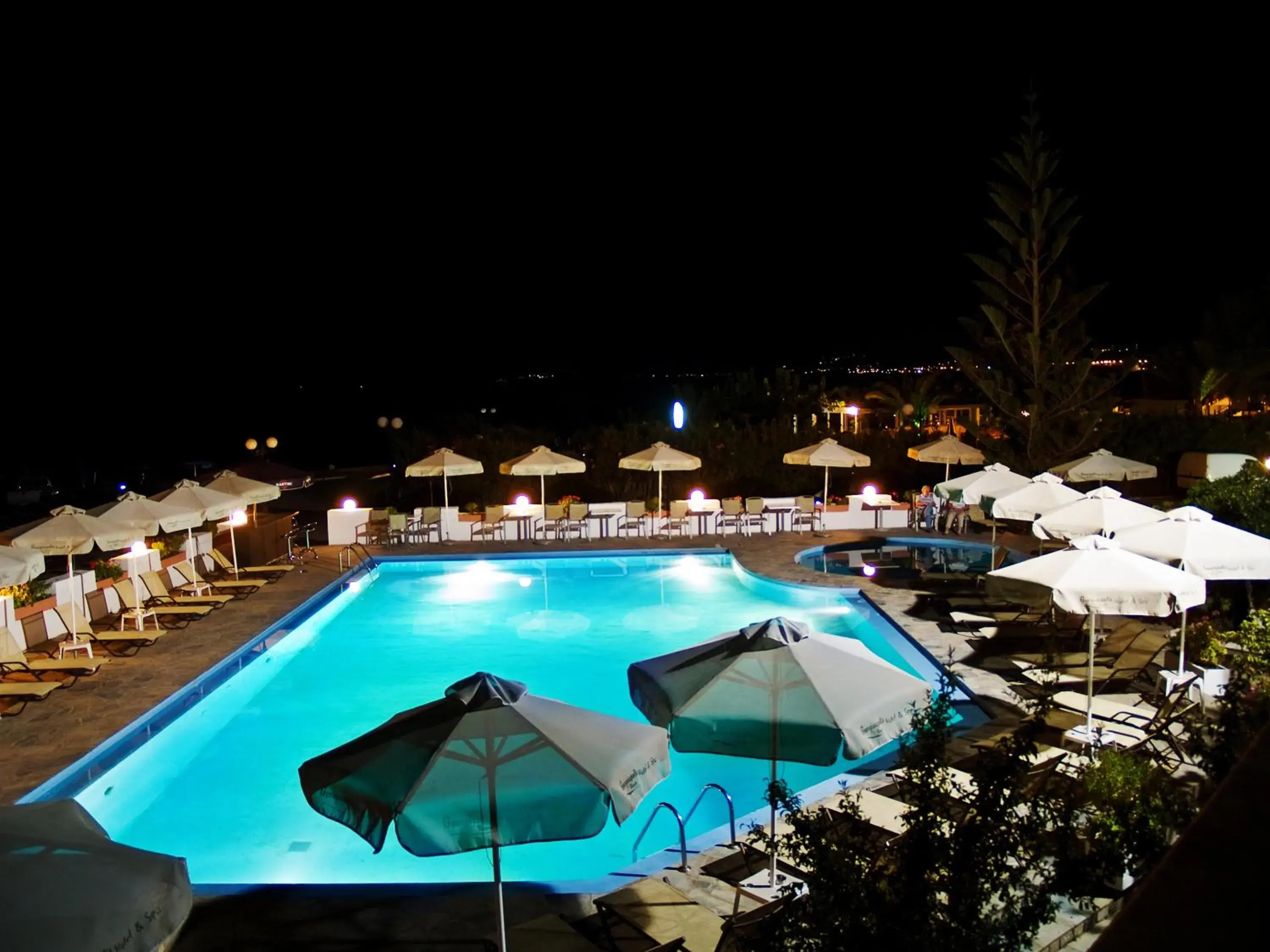 Night, Pool View in Georgioupolis Beach Hotel