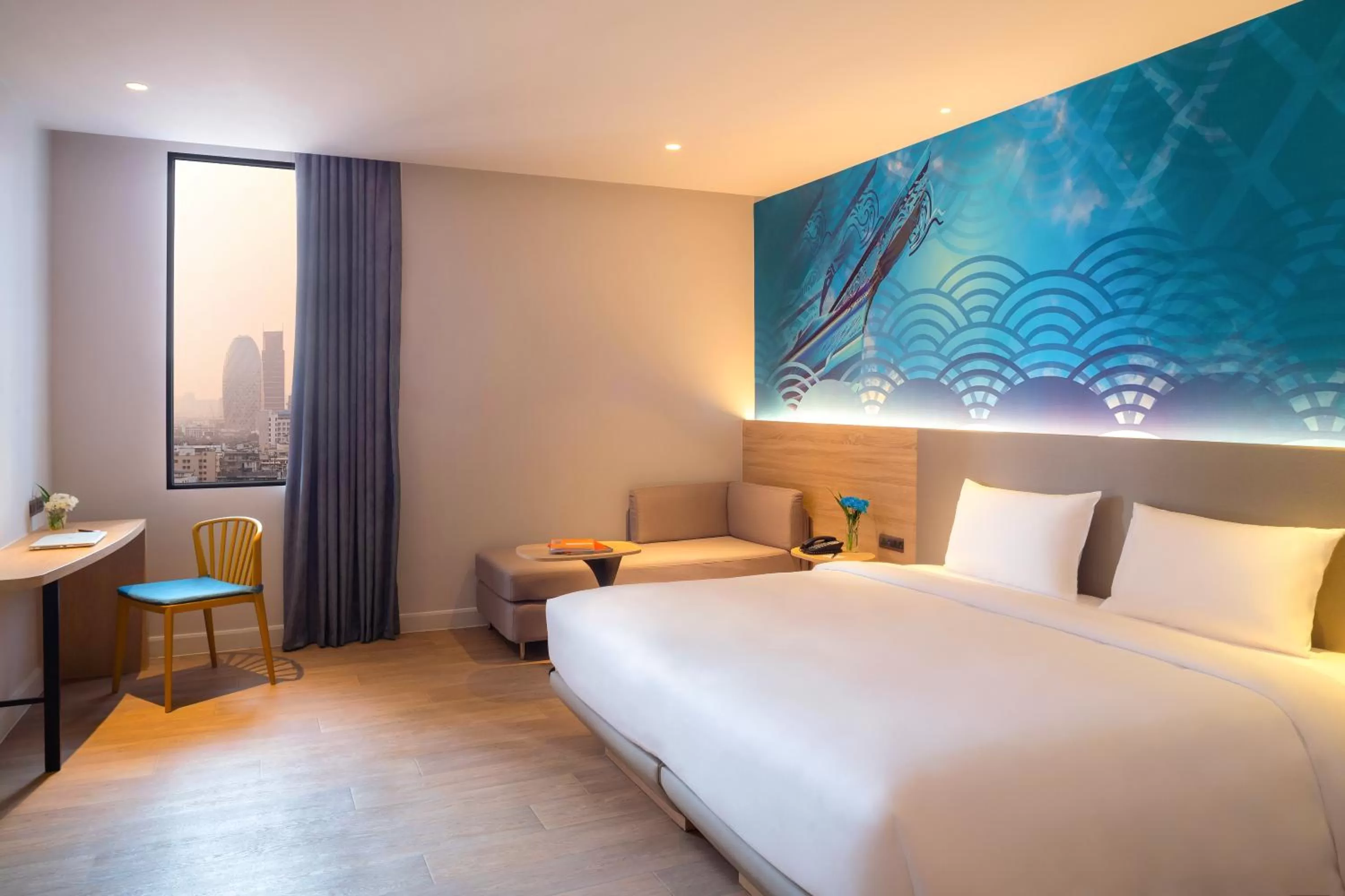 Decorative detail, Bed in ibis Styles Bangkok Ratchada