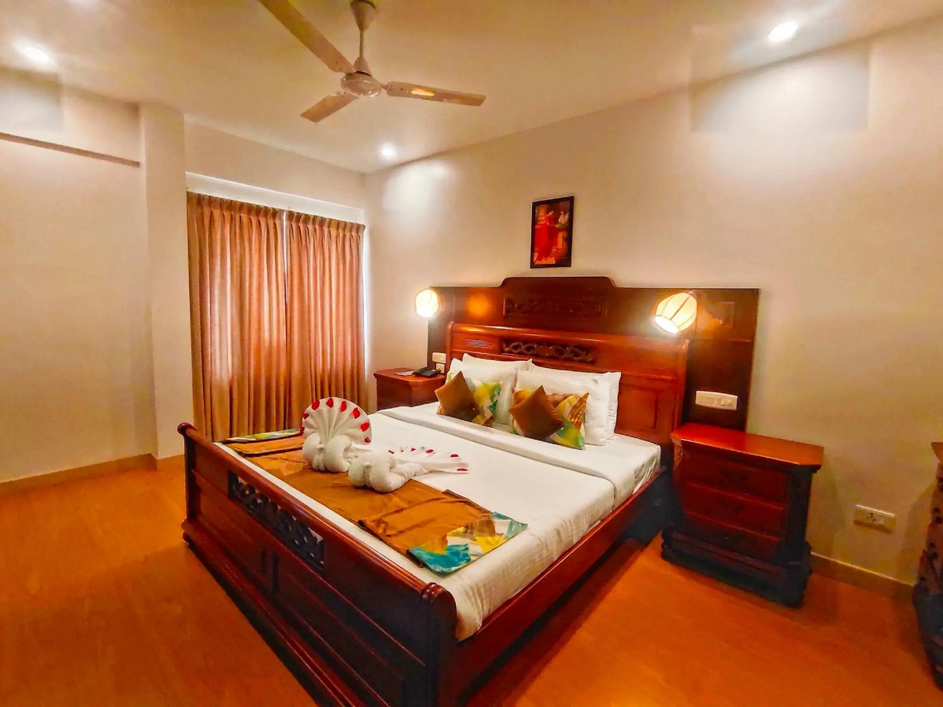 Bed in The Travancore Heritage Beach Resort