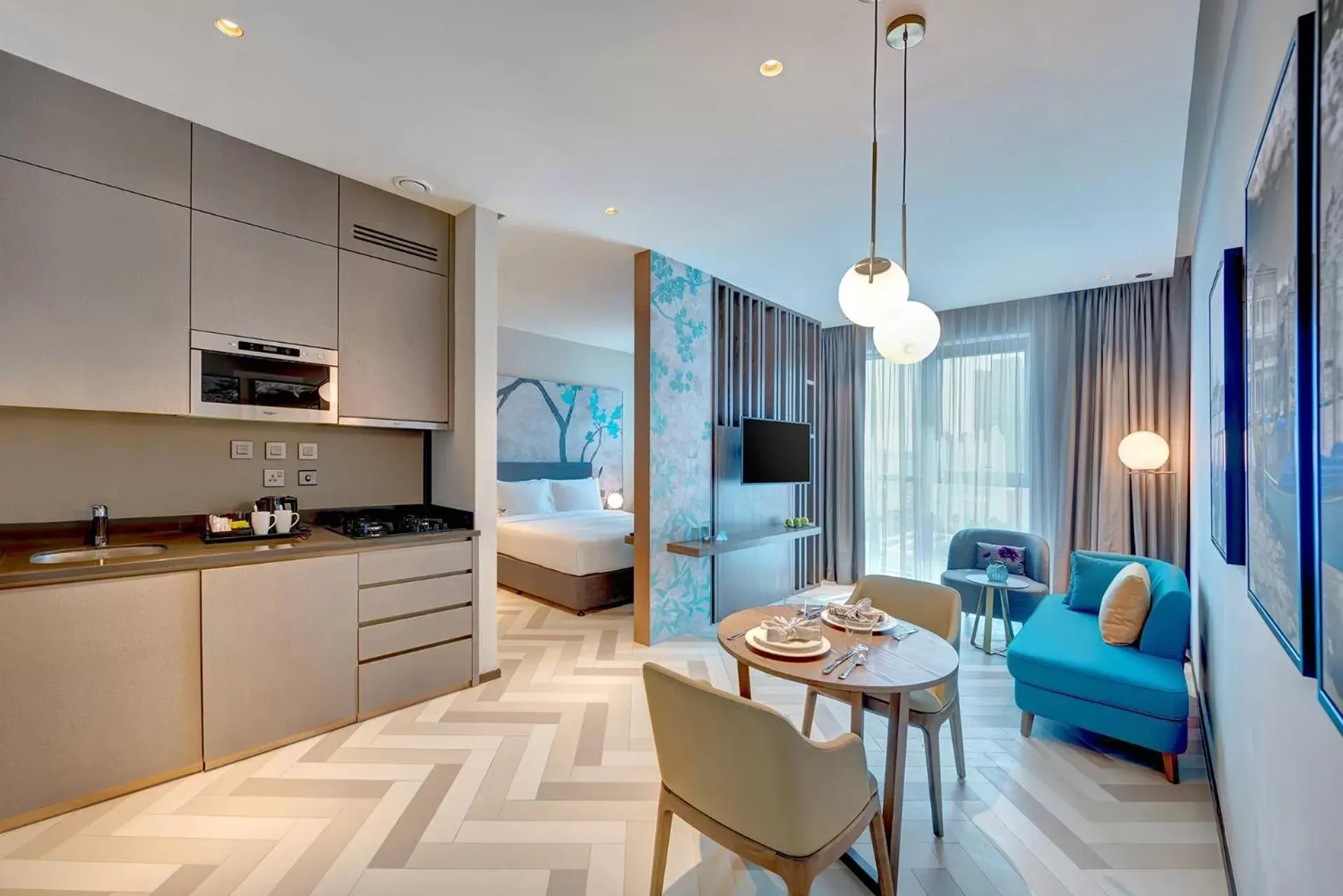 TV and multimedia, Kitchen/Kitchenette in Millennium Place Barsha Heights Hotel Apartments