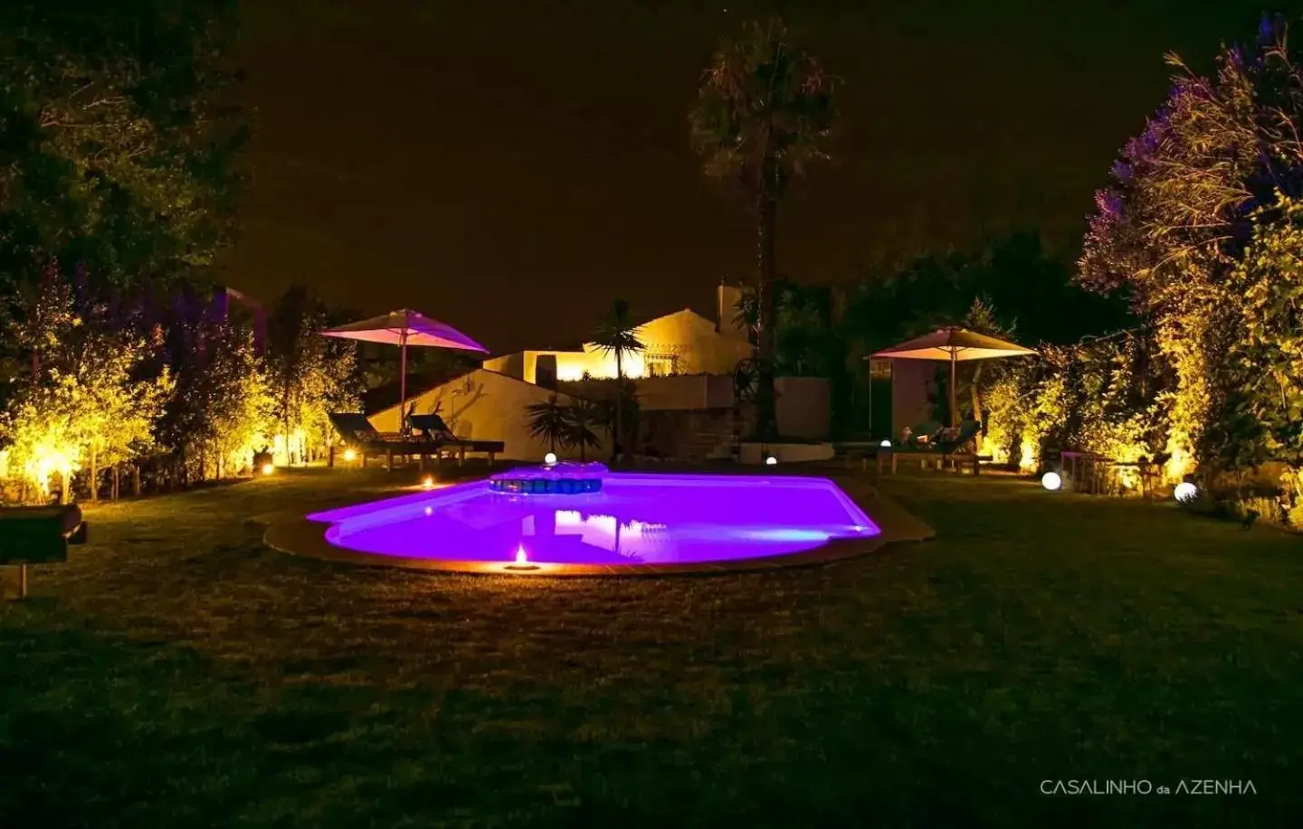 Night, Swimming Pool in Casalinho da Azenha - Charm House