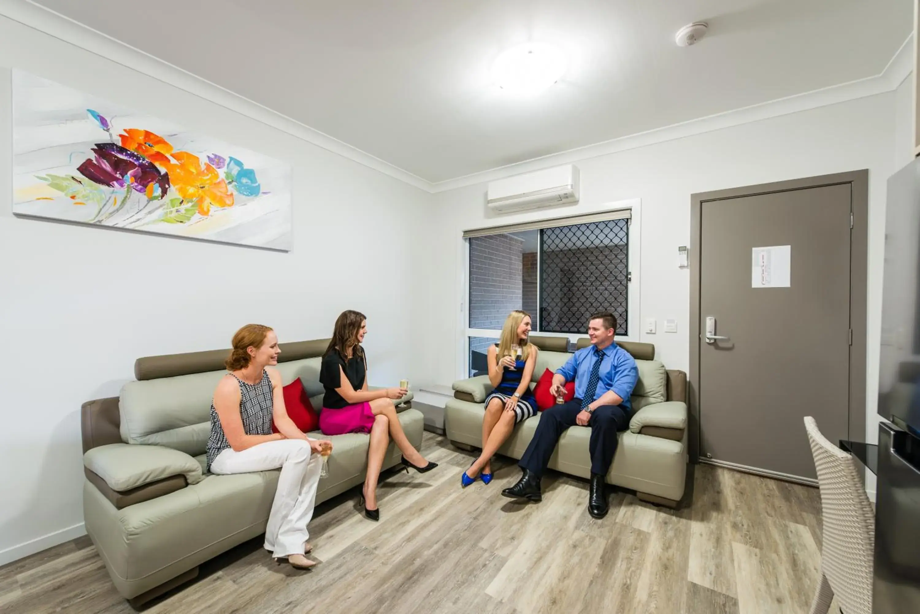 Living room in Athena Motel Apartments